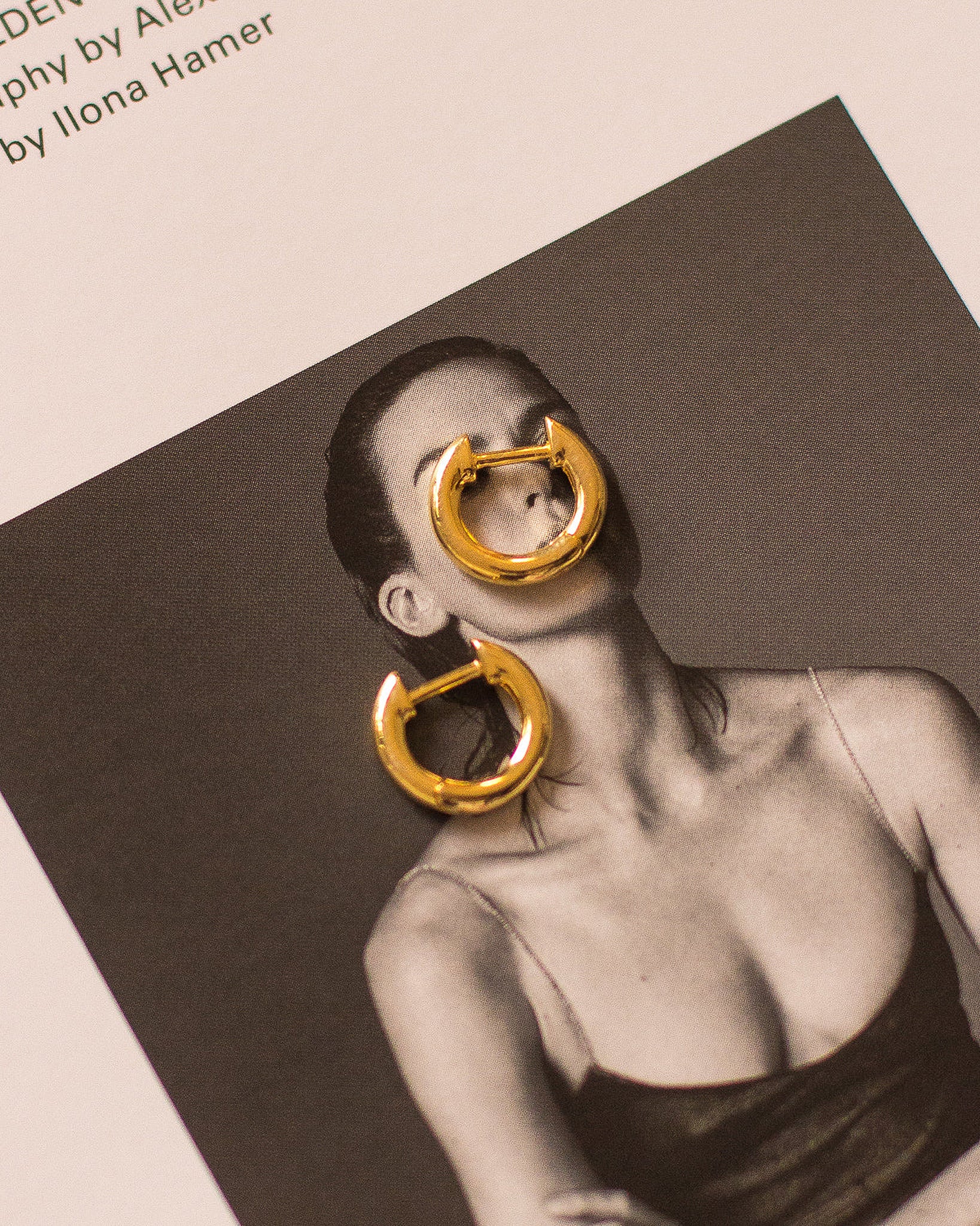 Luv Aj Sicily Tube Huggie Hoop Earrings in Polished 14k Antique Gold Plated