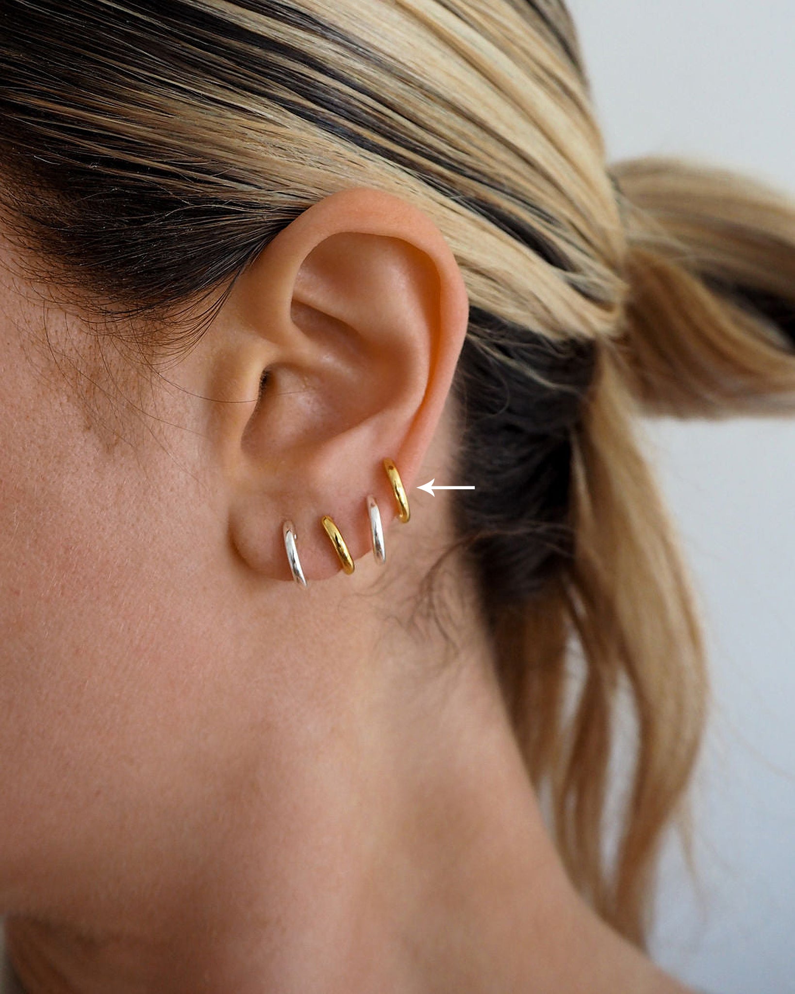 Luv Aj Sicily Tube Huggie Hoop Earrings in Polished 14k Antique Gold Plated
