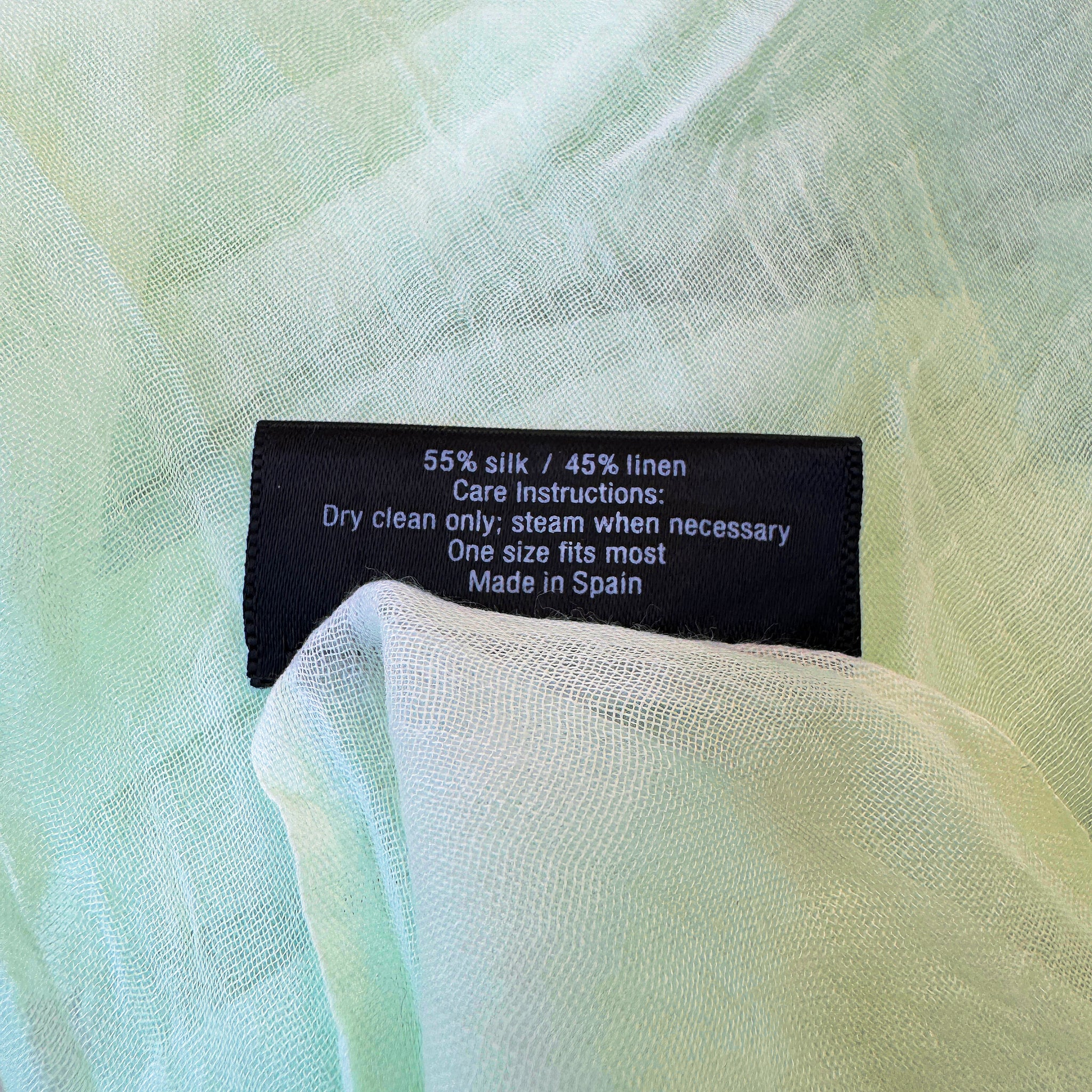 Blue Pacific Tissue Solid Silk Linen Lightweight Scarf in Bright Celadon Green