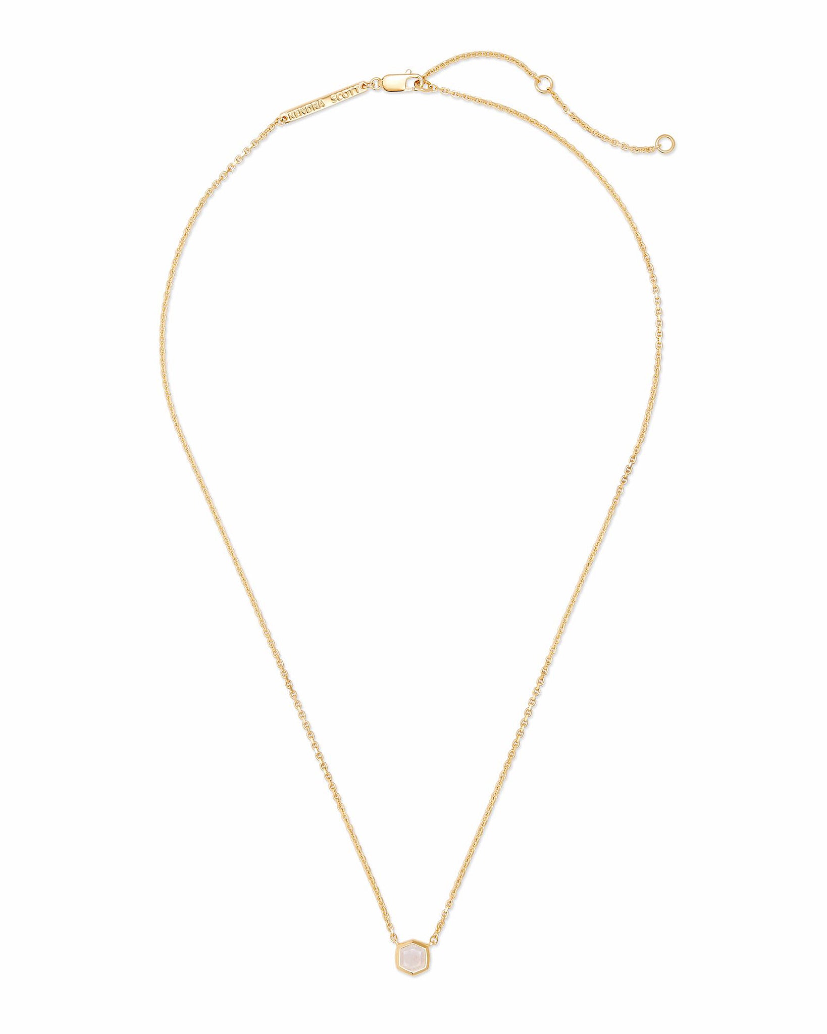 Kendra Scott Davie Pendant Necklace in Rainbow Moonstone and 18k Gold Vermeil