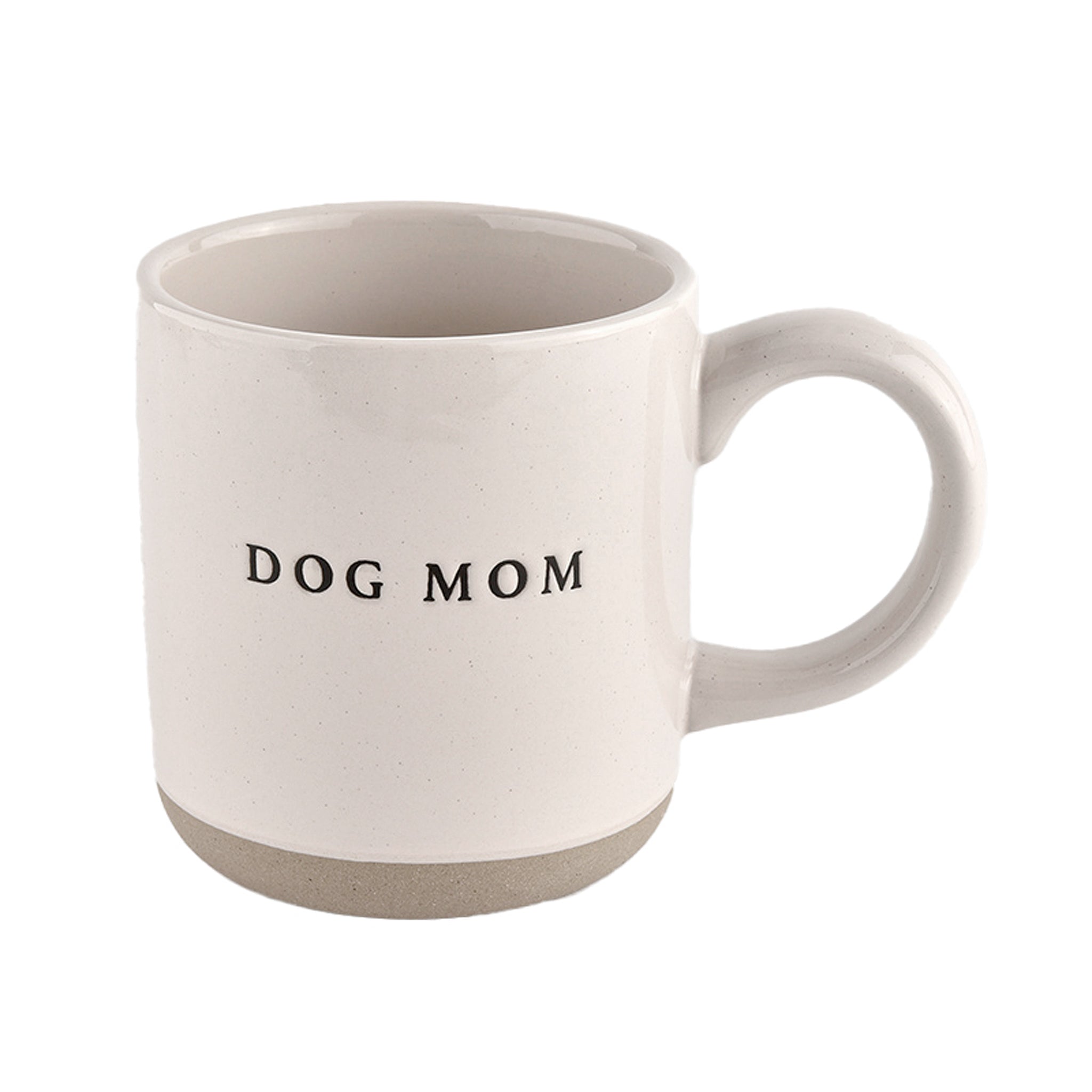 Dog Mom 14oz Coffee Mug in Speckled Cream Stoneware
