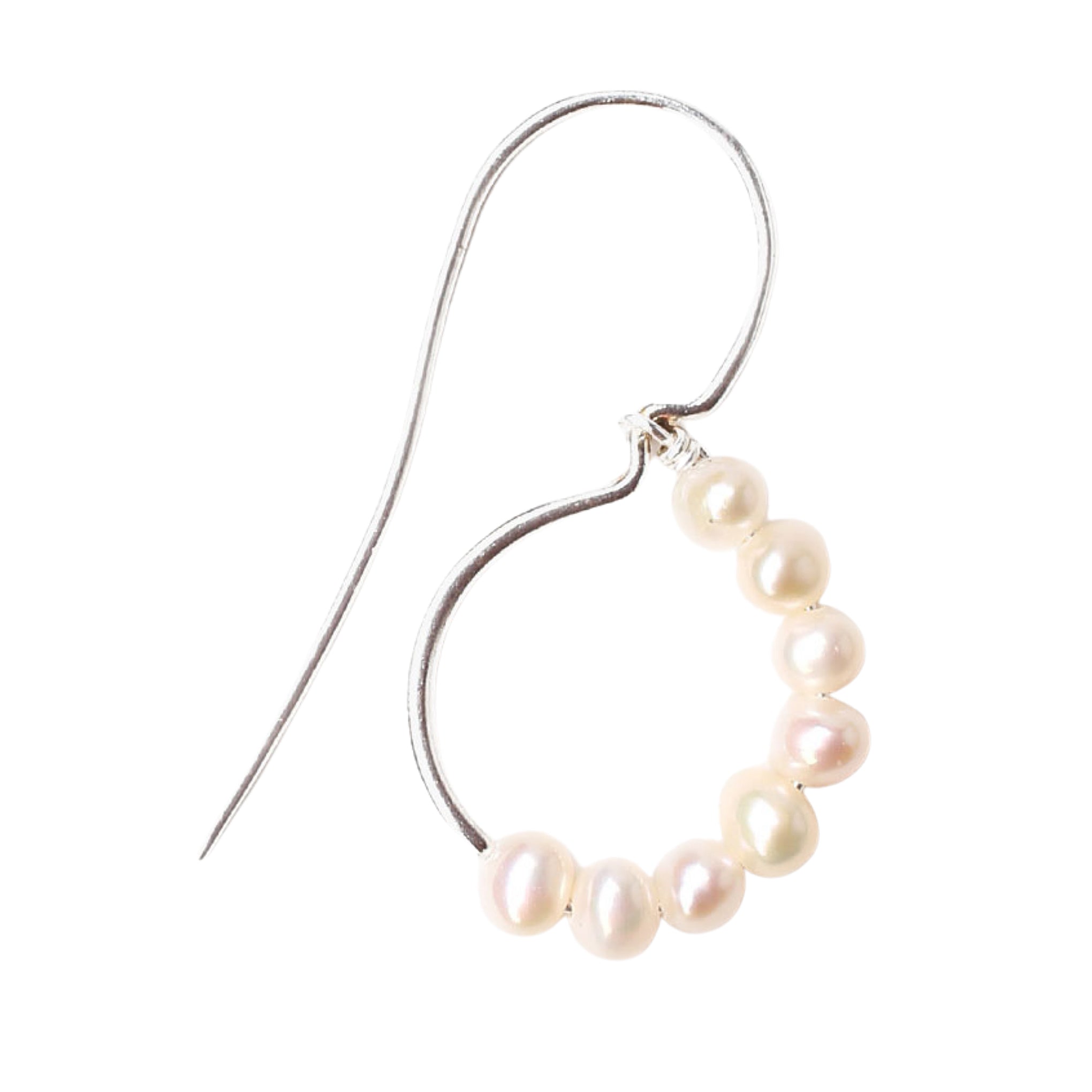 Chan Luu White Freshwater Pearl Drop Earrings in Silver