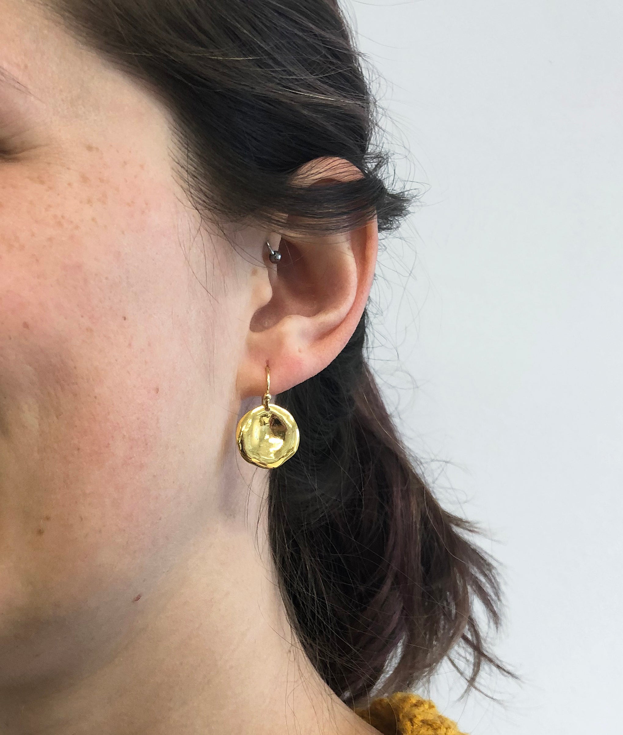 Chan Luu Petite Coin Drop Earrings in Gold Vermeil