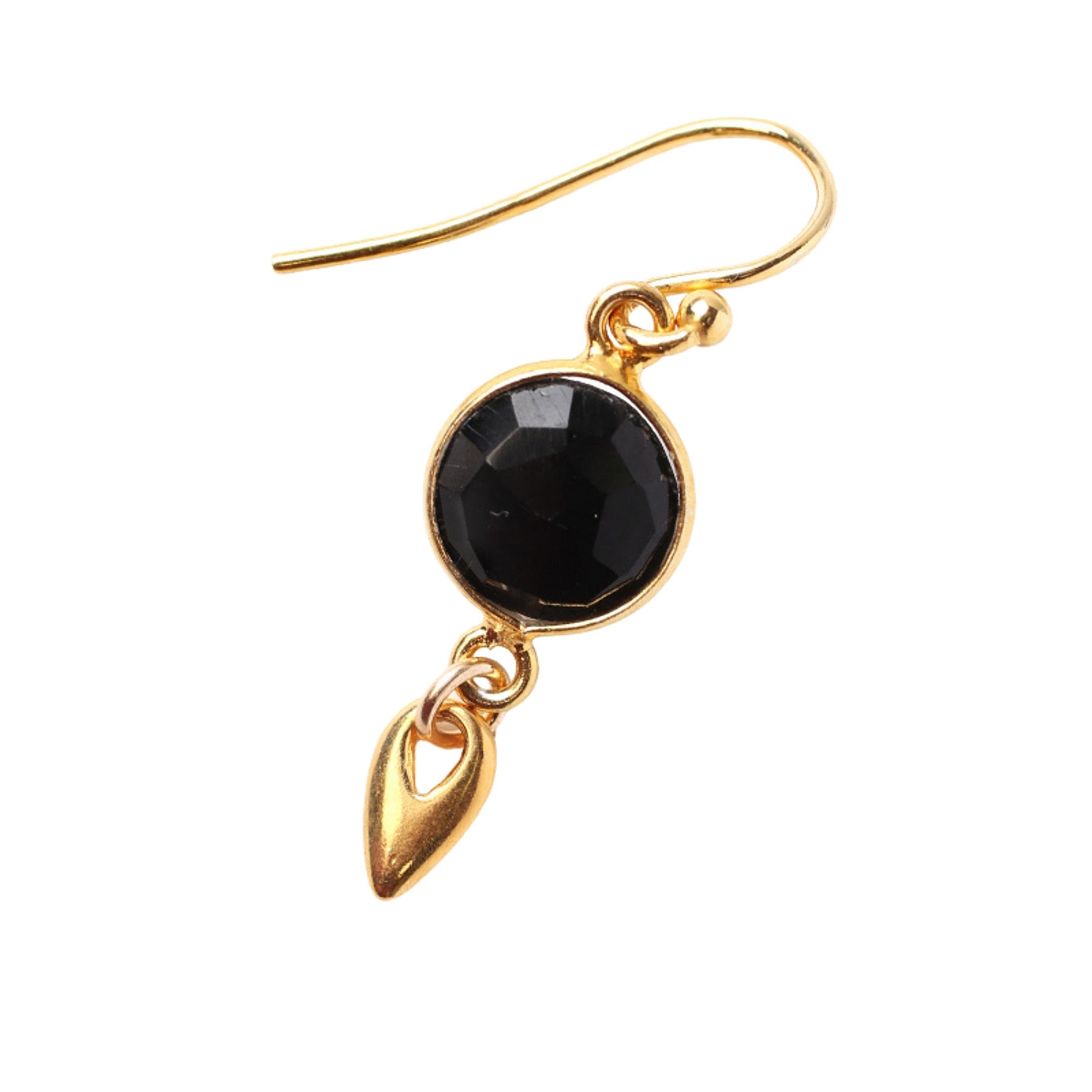 Chan Luu Round Drop Charm Earrings in Black Onyx and Gold Vermeil