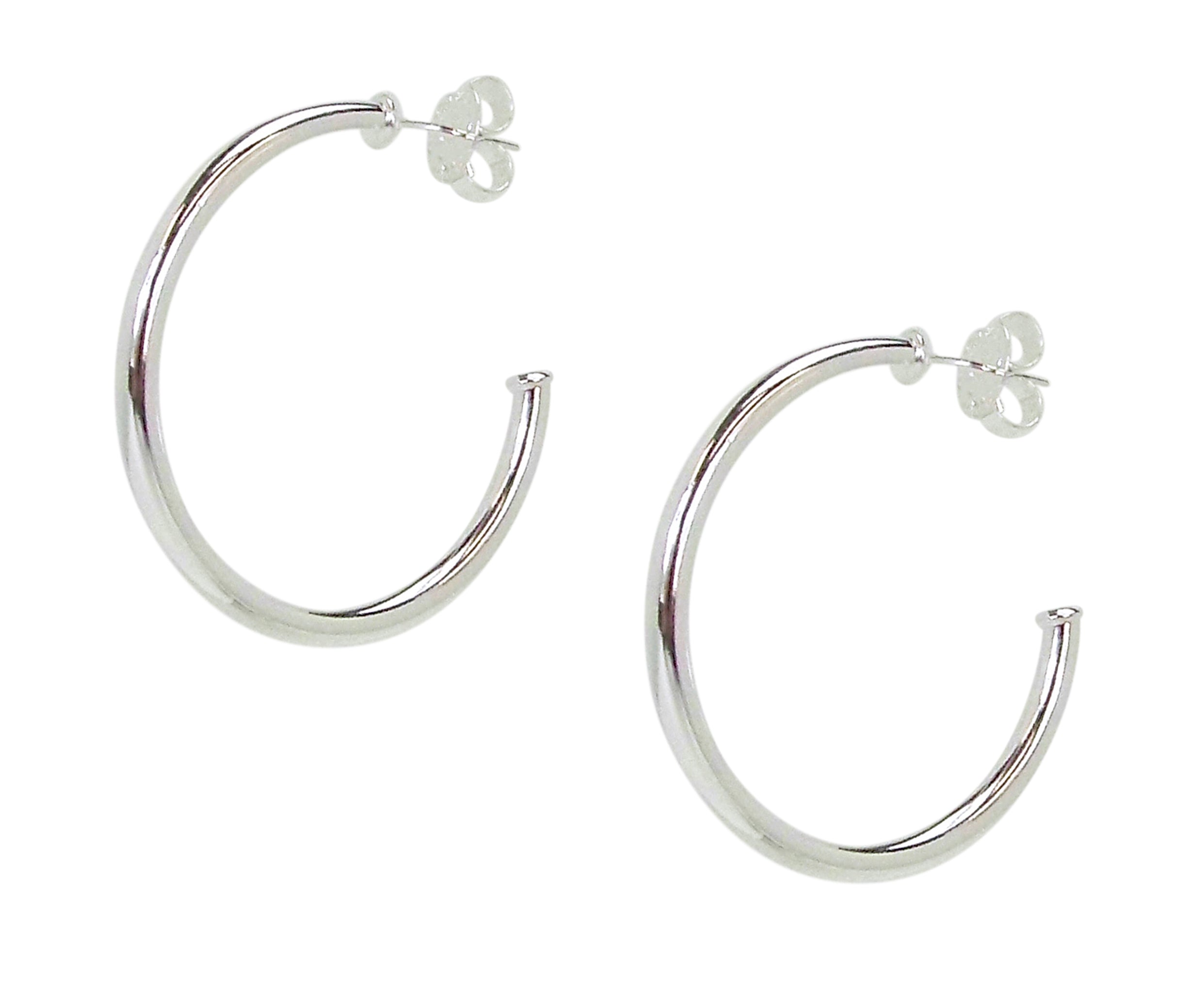 image of Sheila Fajl Petite Favorite Hoop Earrings in Polished Silver