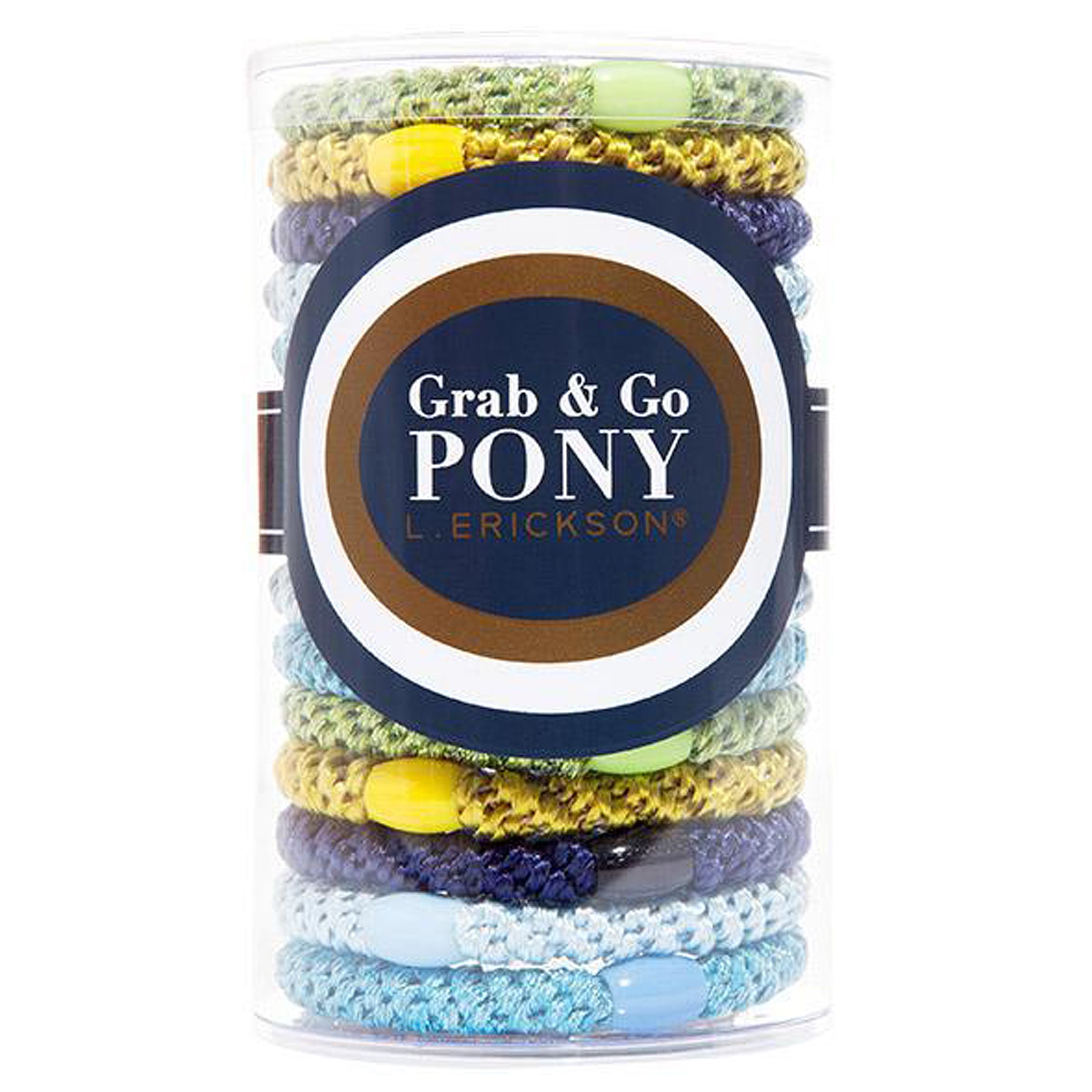 L. Erickson Grab and Go Pony Tube Hair Ties in Grasshopper 15 Pack