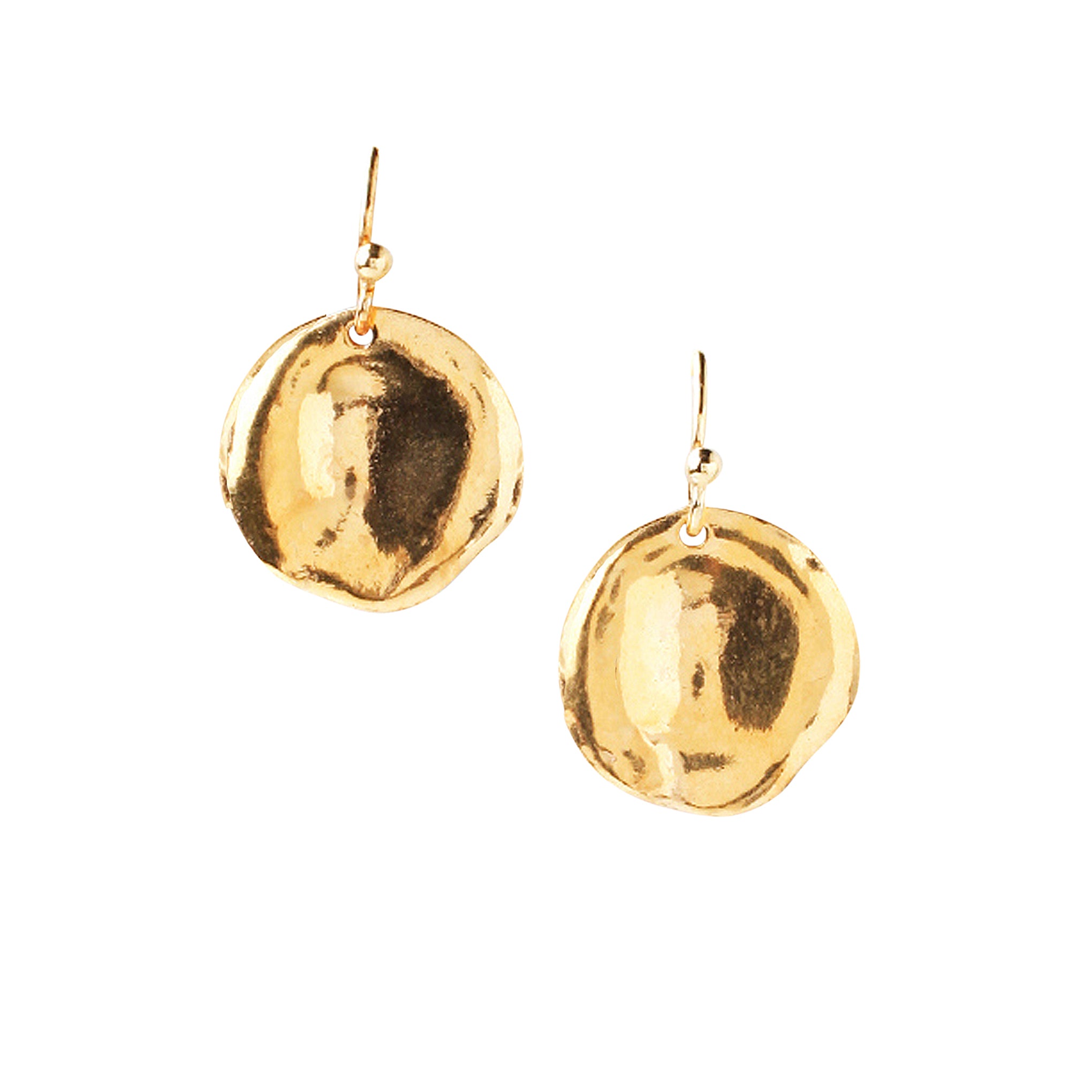 Chan Luu Petite Coin Drop Earrings in Gold Vermeil