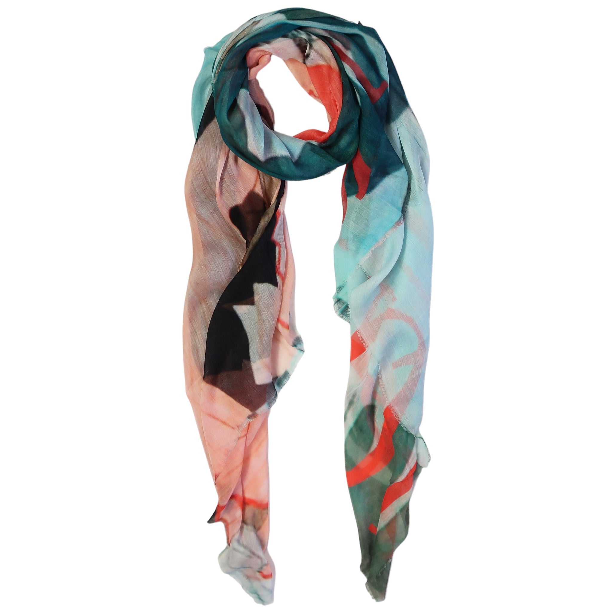 Blue Pacific Vintage Locale London Vogue Micromodal Scarf in Coral Pink