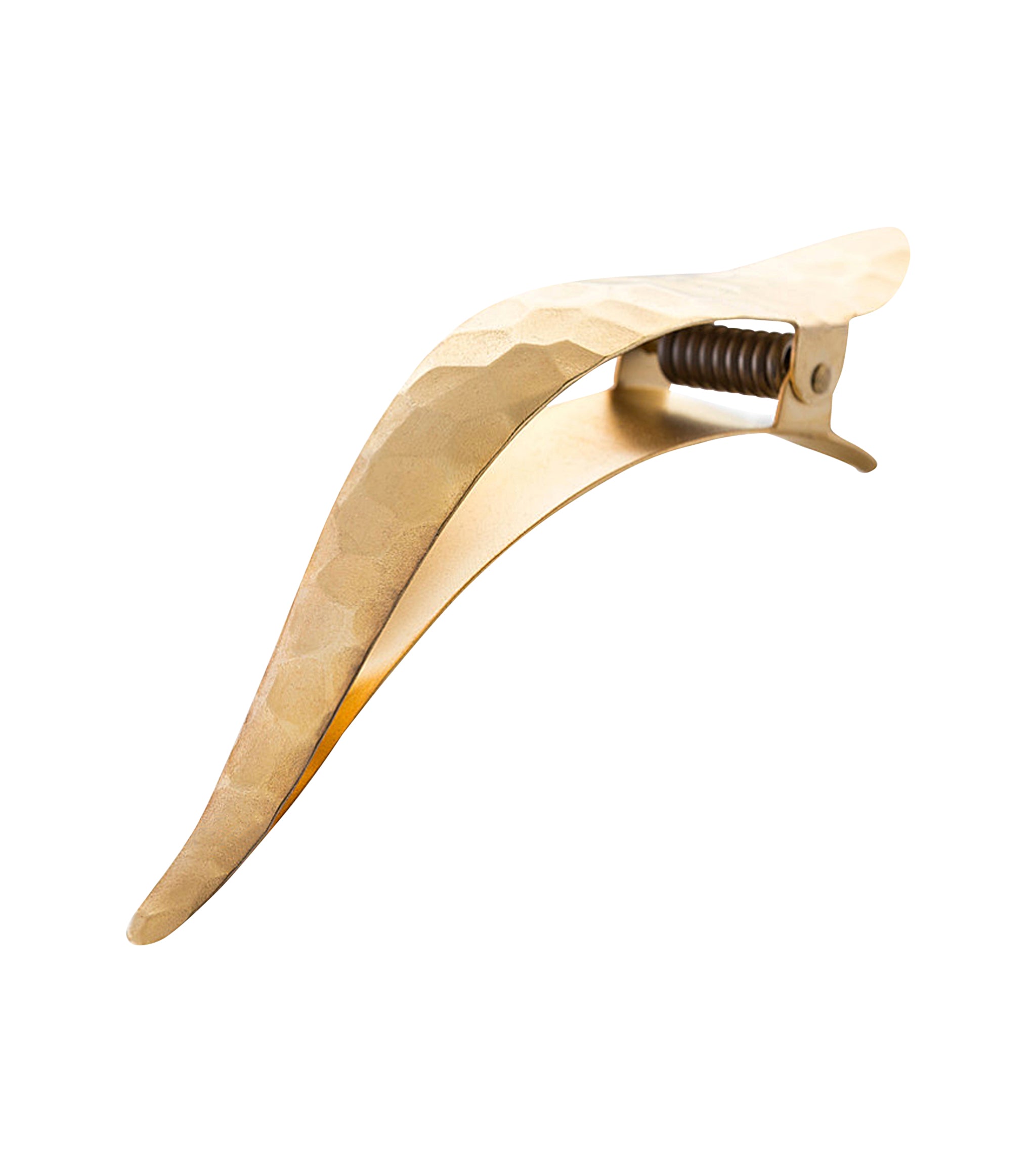 Ficcare Maximas Hair Clip in Hammered Matte Gold Plated
