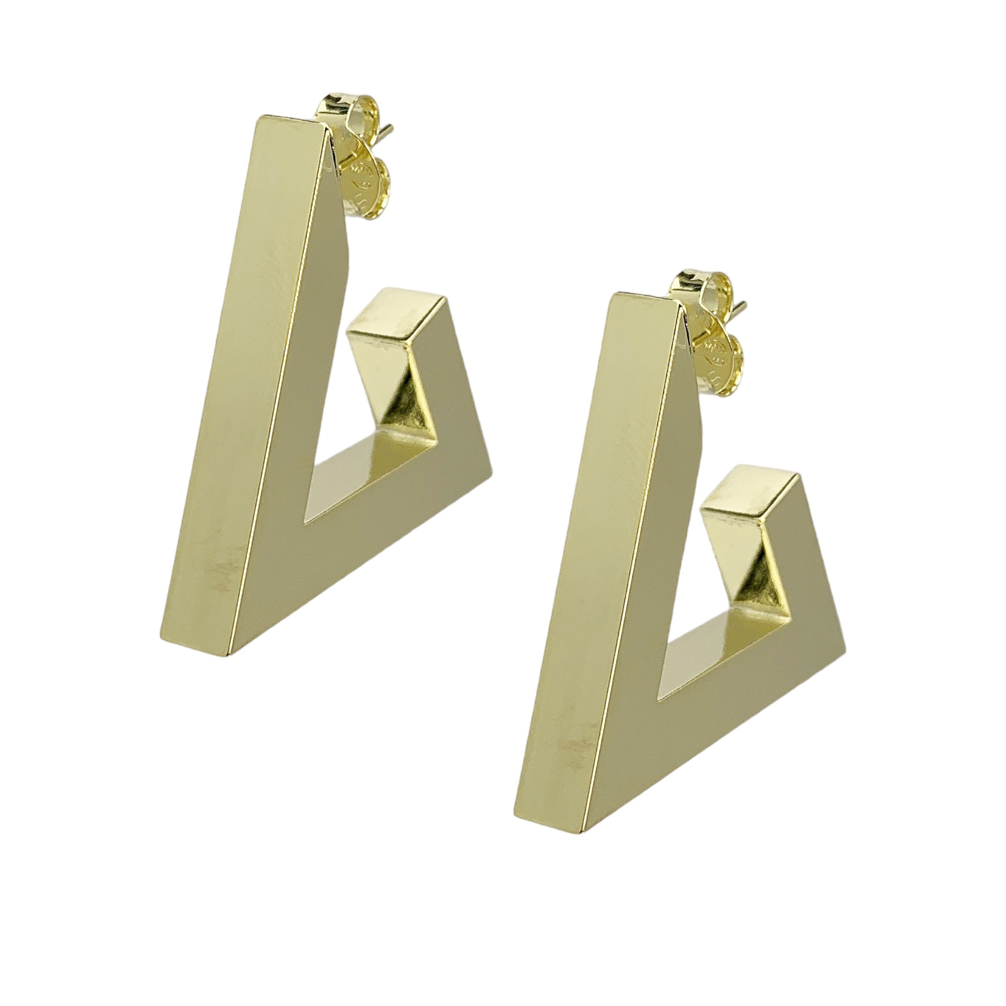 Sheila Fajl Harmony Geometric Hoop Earrings in Polished Gold Plated