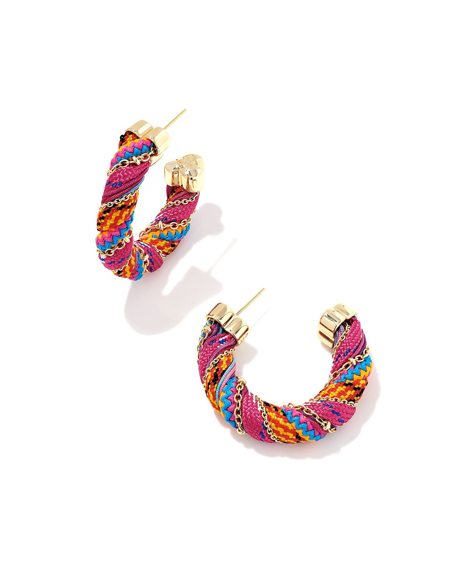 Kendra Scott Masie Hoop Earrings in Pink Mix and Gold Plated
