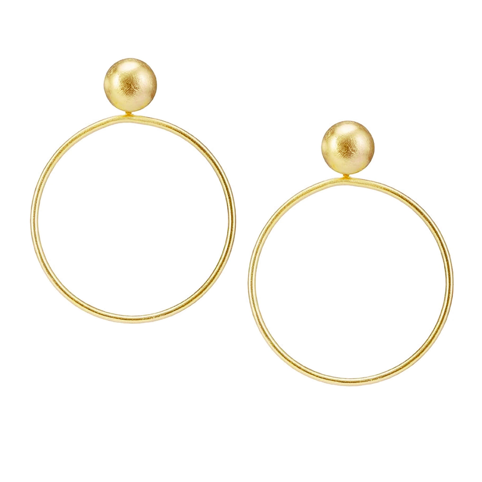 image of Sheila Fajl Visage Front Facing Hoop Earrings in Gold Plated