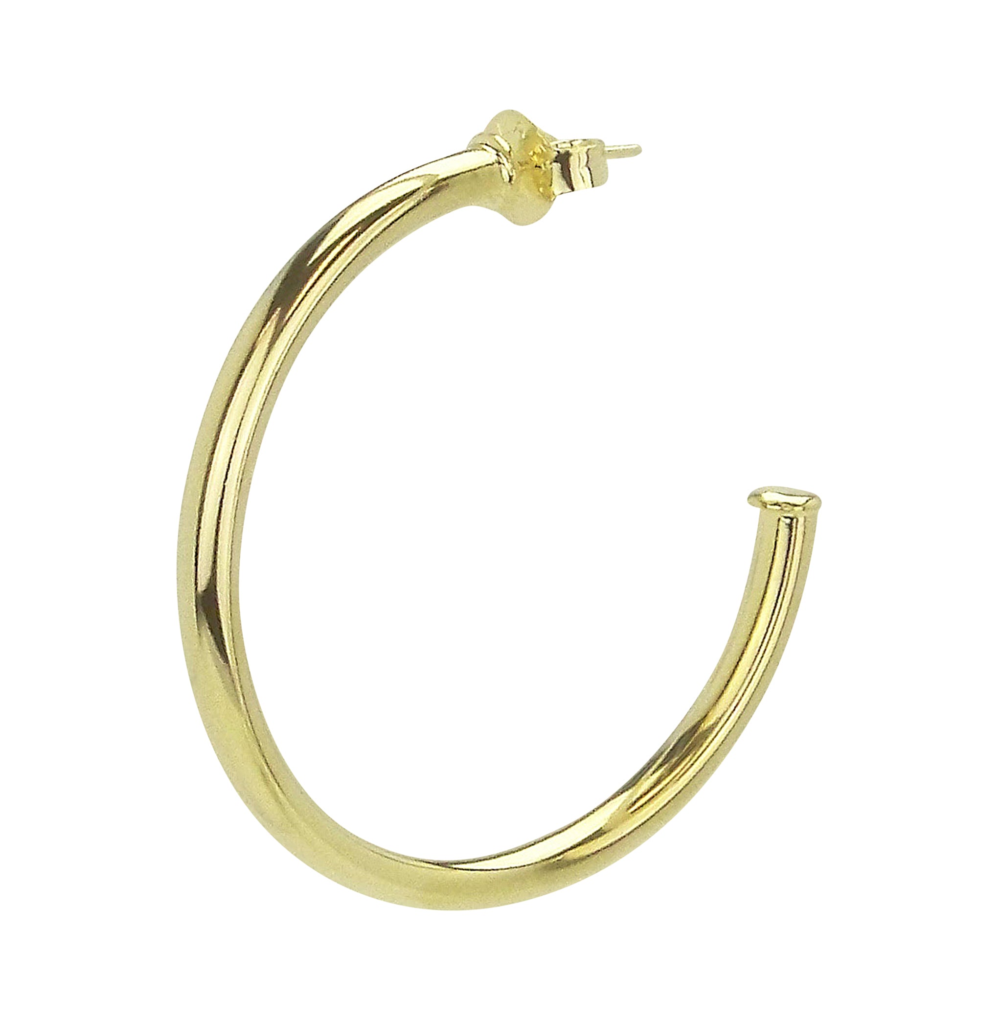 detail image of Sheila Fajl Smaller Favorite Hoop Earrings in Polished Gold