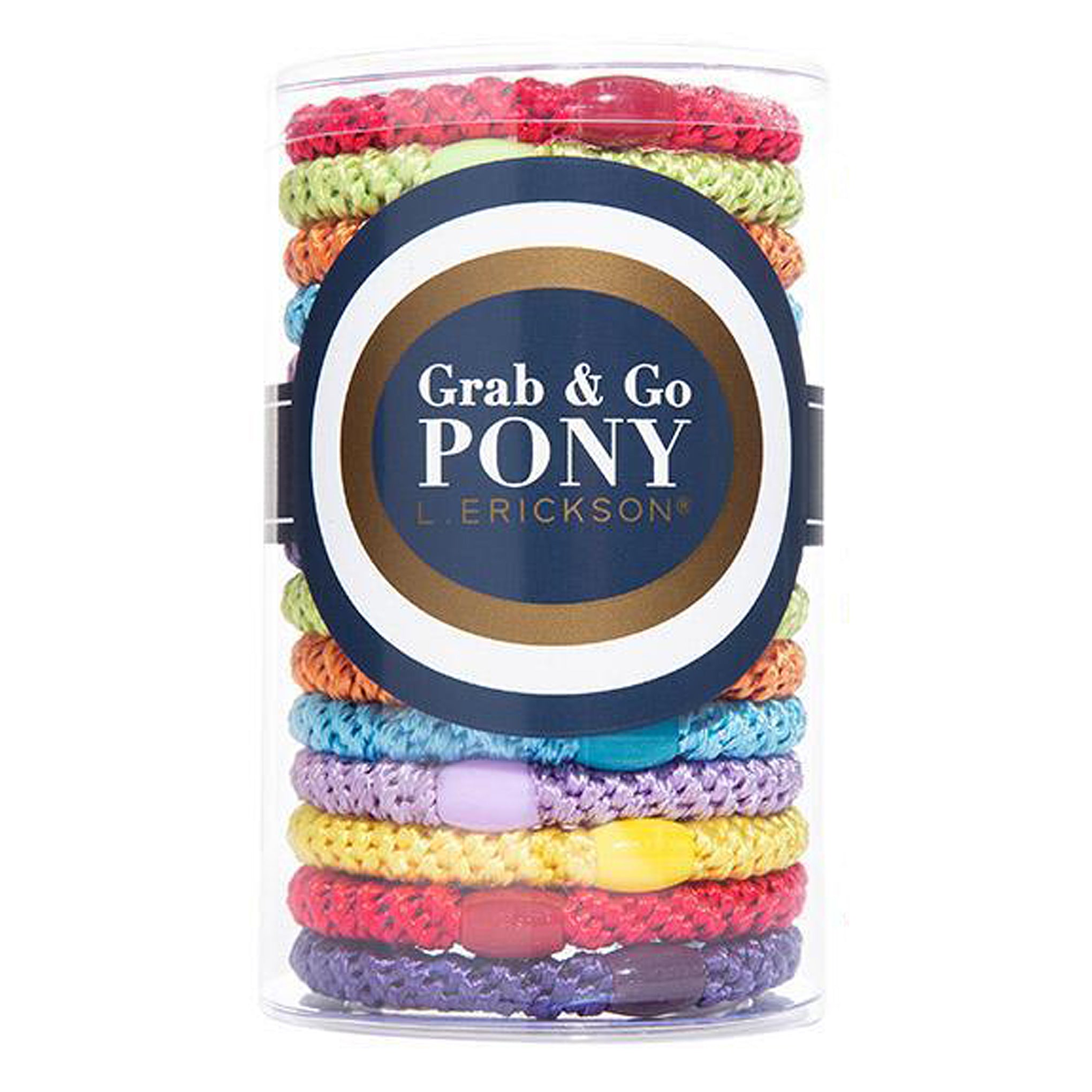 L. Erickson Grab and Go Pony Tube Hair Ties in Pride 15 Pack