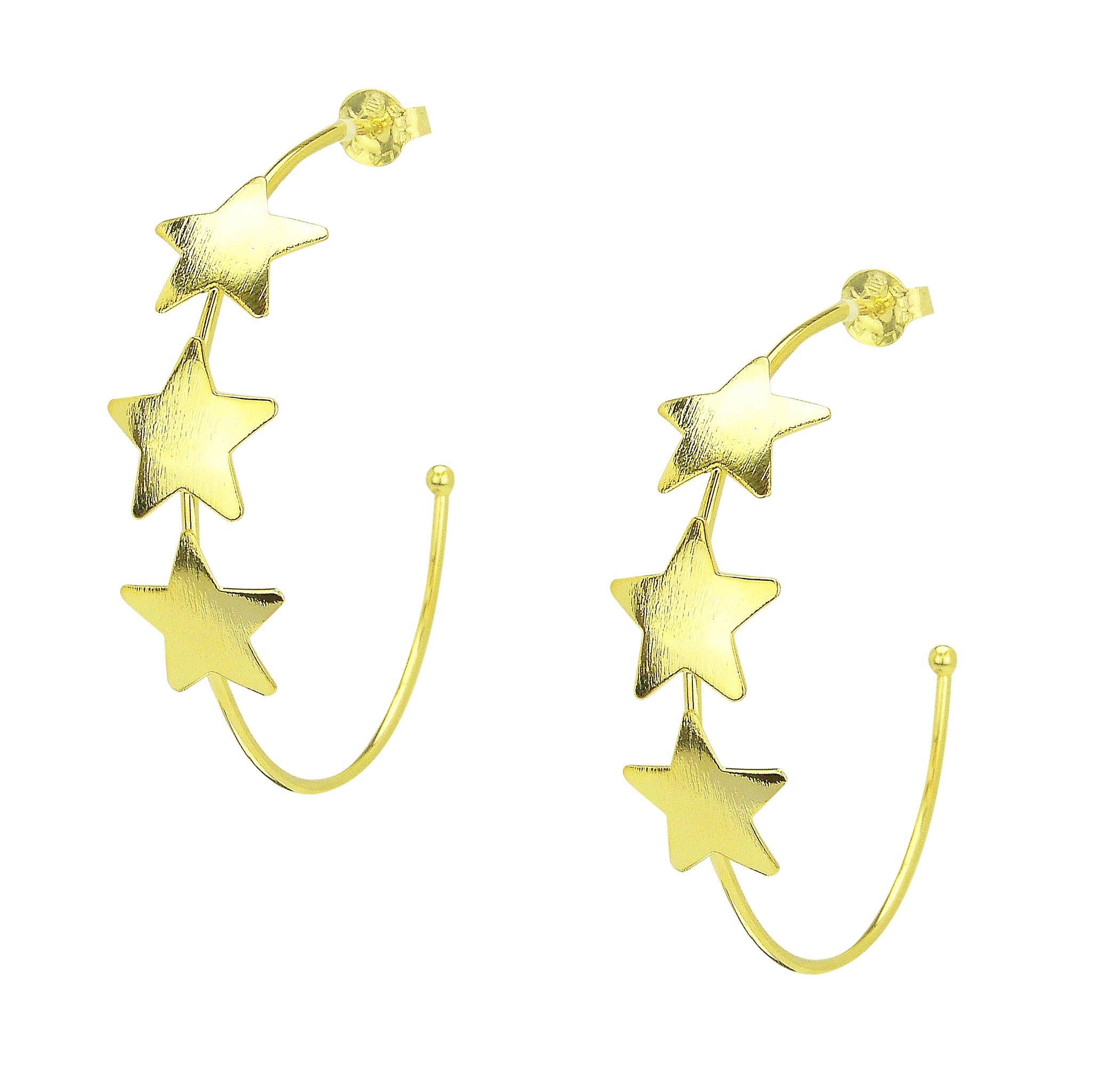 image of Sheila Fajl Silvina Star Statement Hoop Earrings in Gold Plated