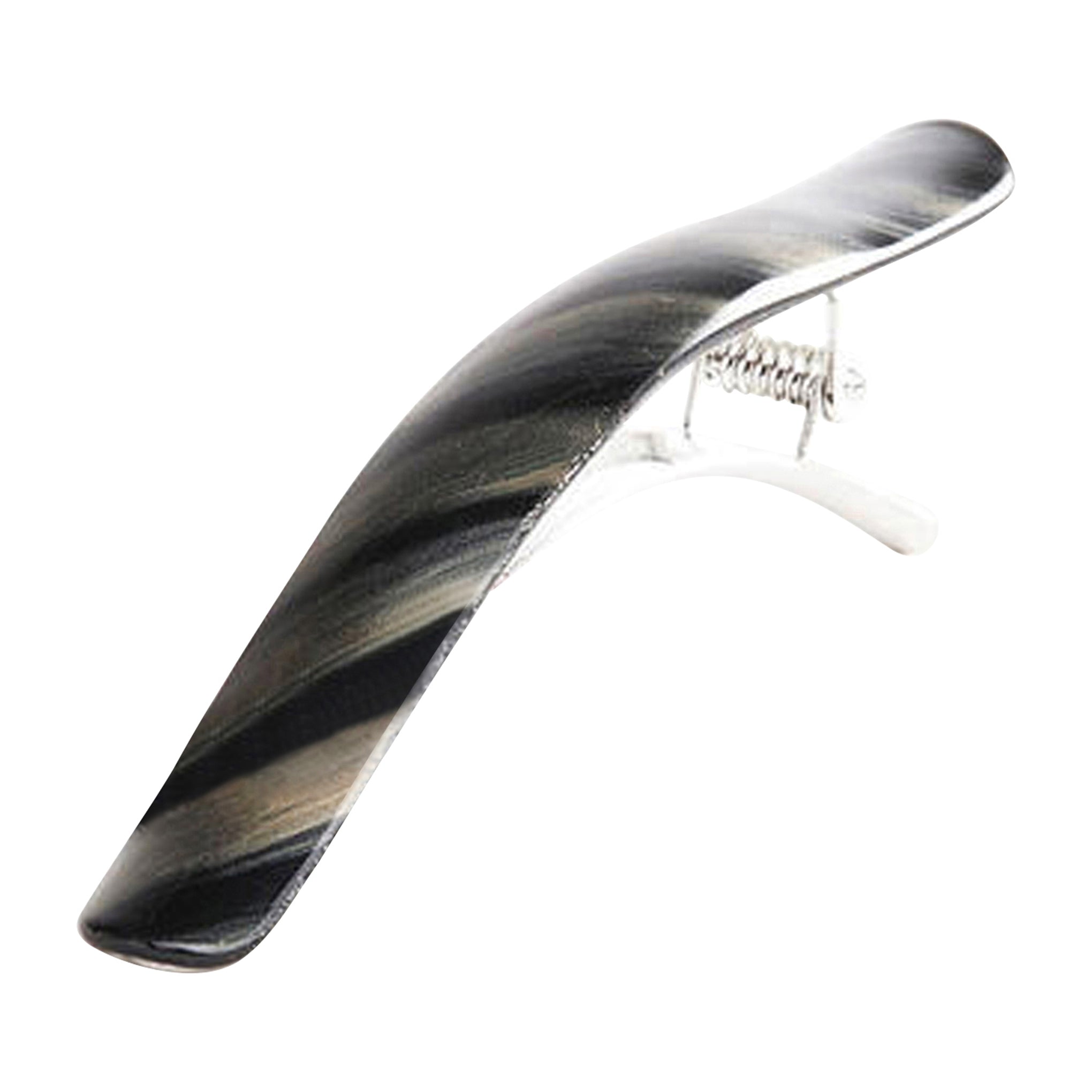 Ficcare Ficcarissimo Hair Clip in Black and Silver Stripe Acetate Small