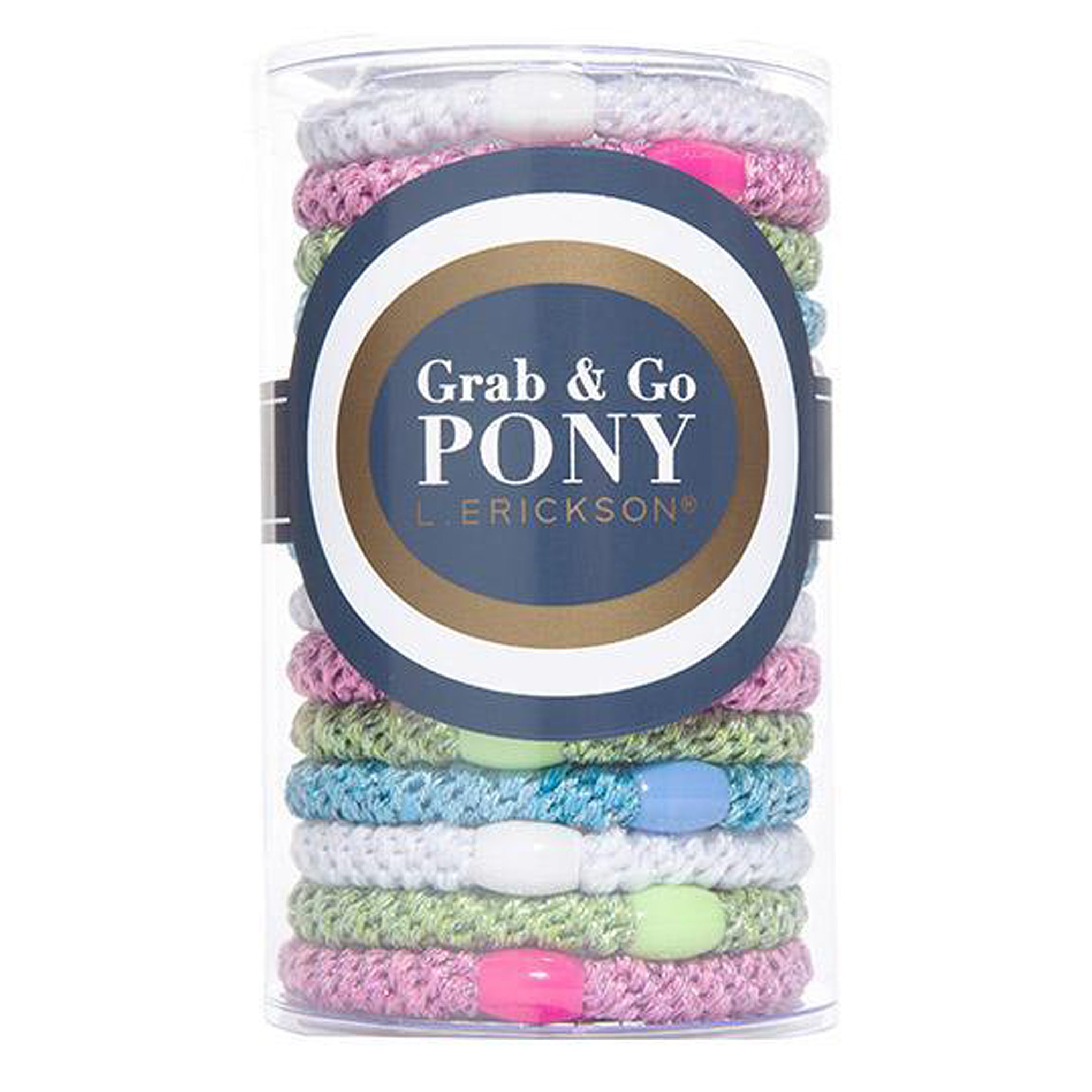 L. Erickson Grab and Go Pony Tube Hair Ties in Dazzle 15 Pack