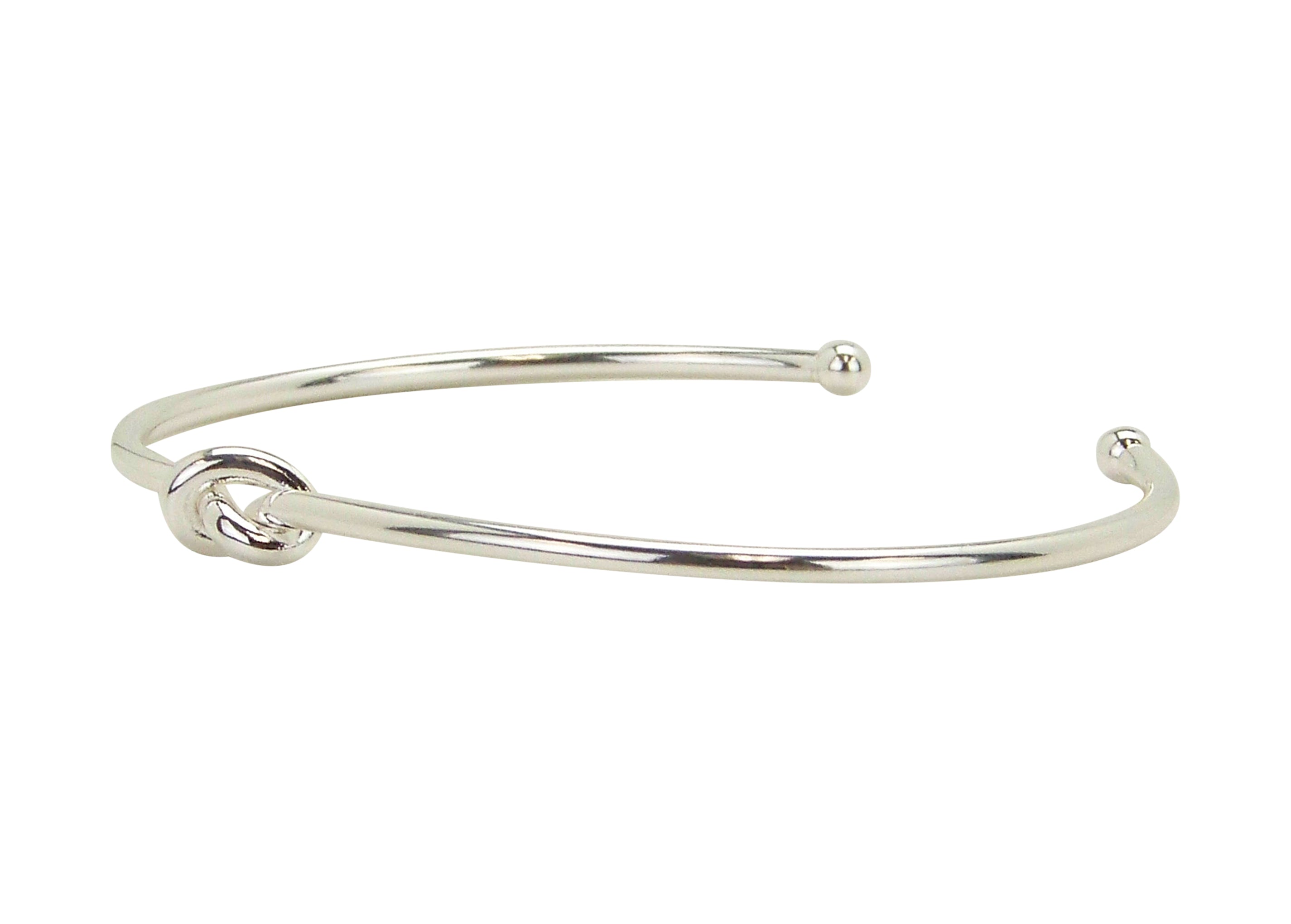 Sheila Fajl Classic Knot Bangle Bracelet in Polished Silver Plated