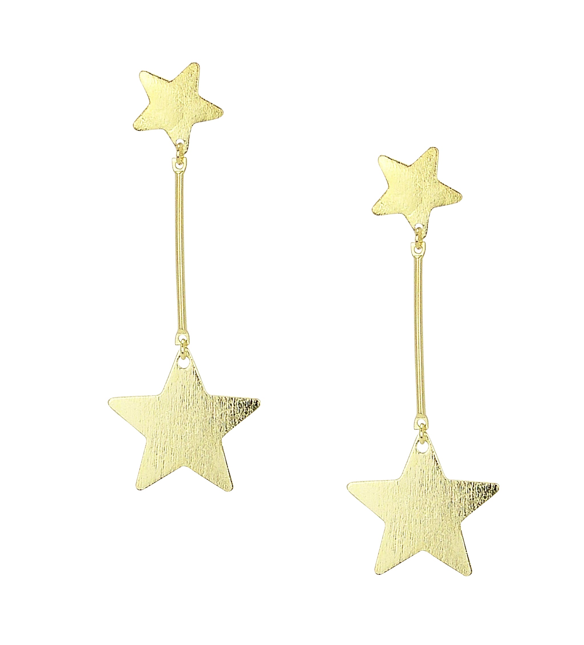 image of Sheila Fajl Vela Statement Dangle Star Earrings in Gold Plated