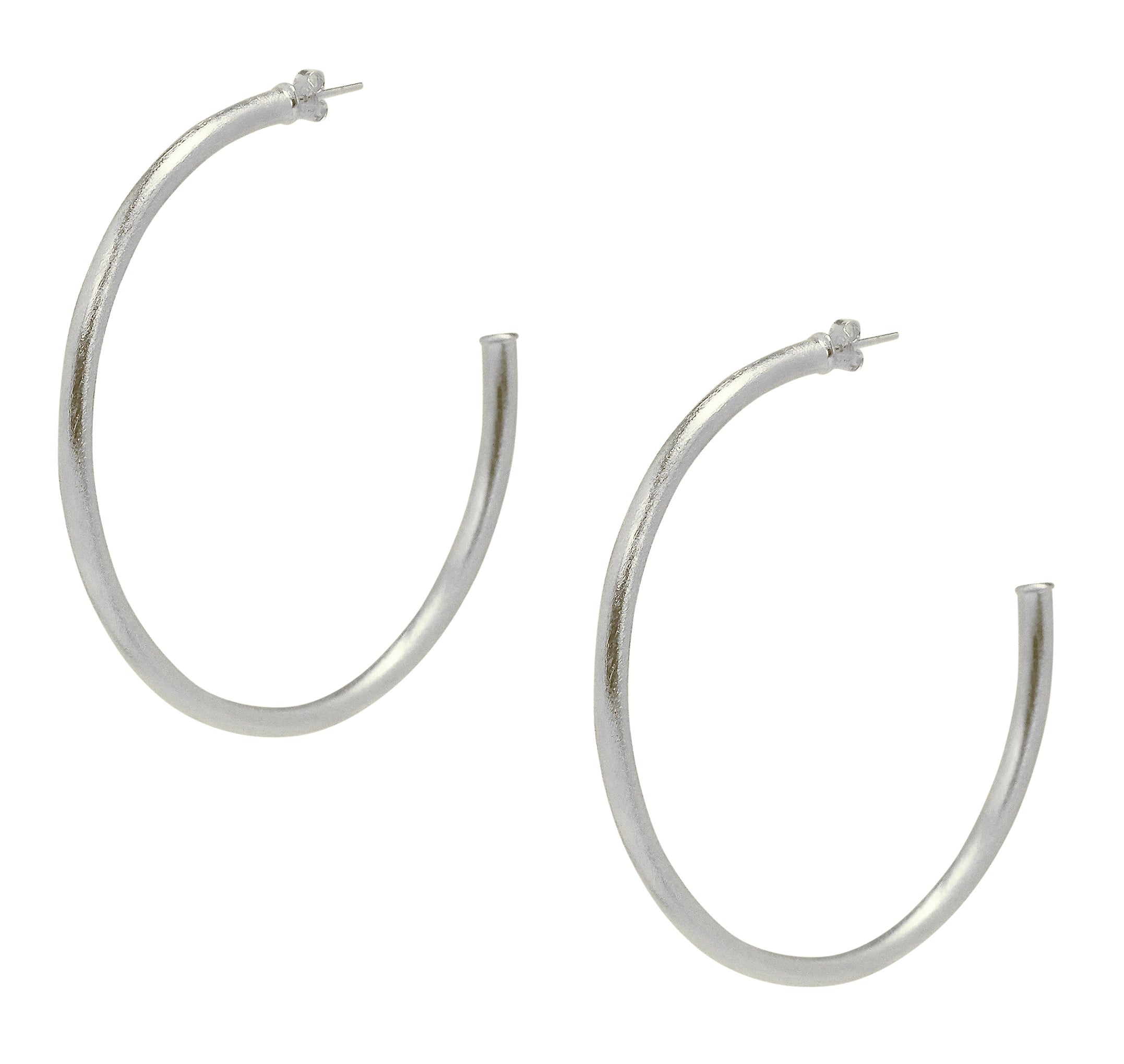 Sheila Fajl Liana Statement Tubular Hoop Earrings in Silver