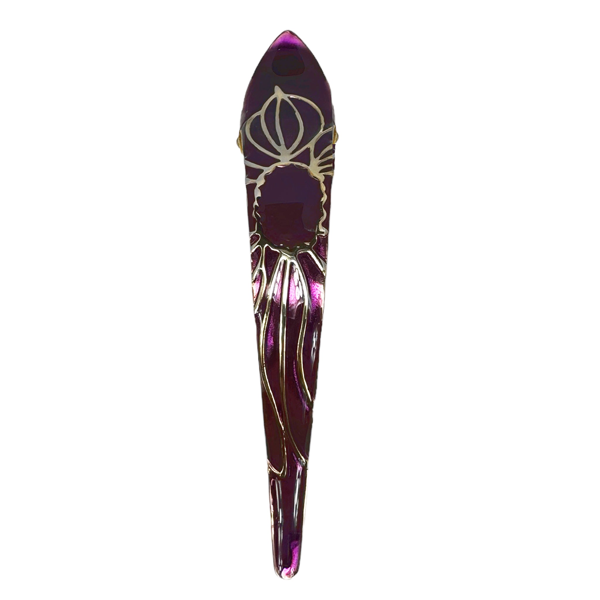 Ficcare Maximas Hair Clip In Lotus Silky and Jewel Dark Amethyst And Gold