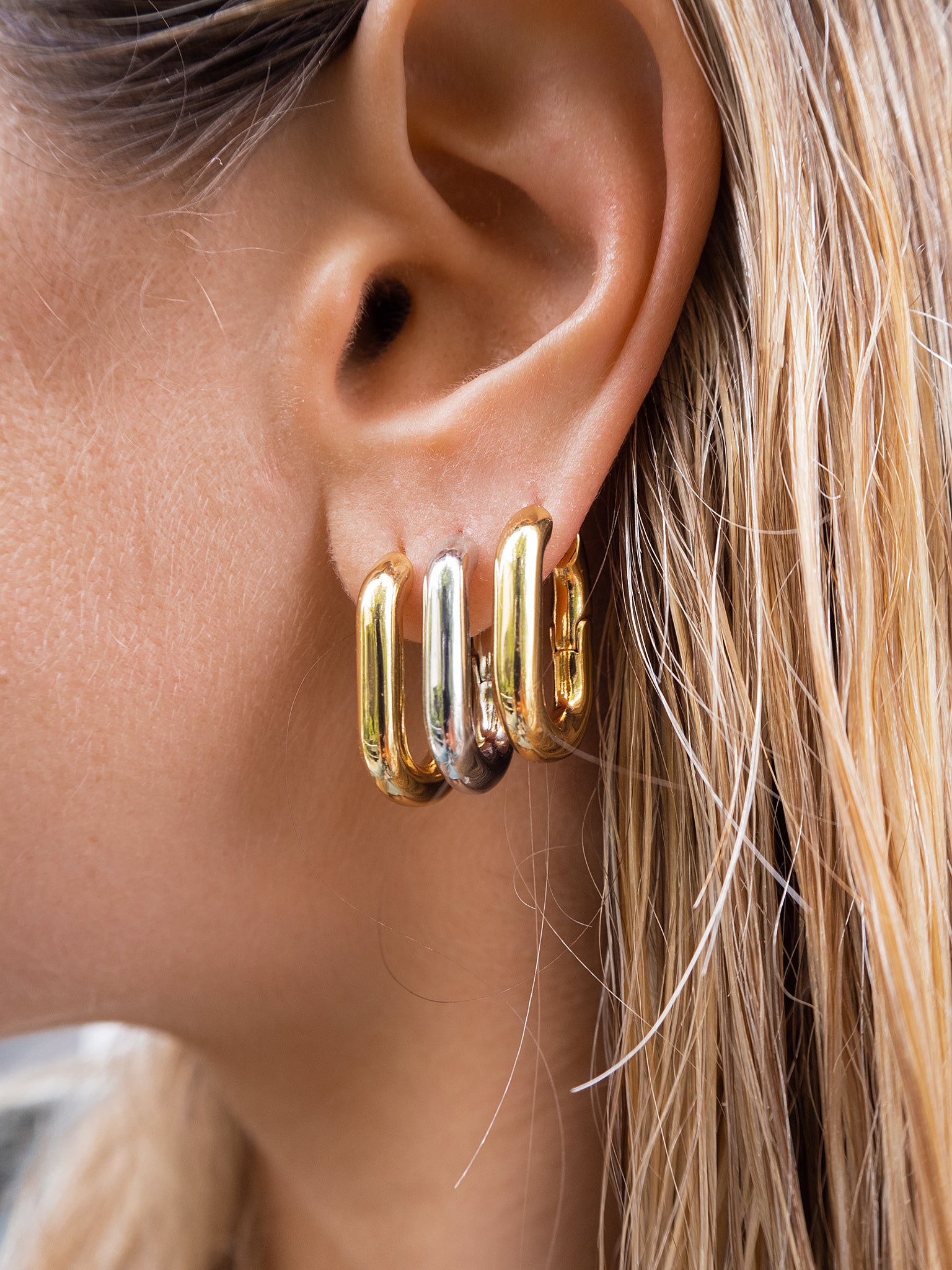 Luv Aj XL Chain Link Hoop Earrings in Polished Gold Plated