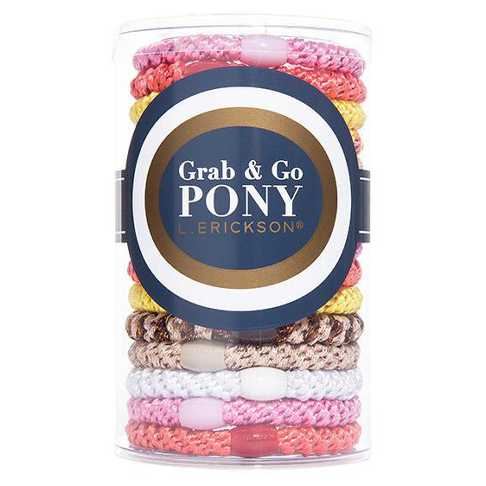 L. Erickson Grab and Go Pony Tube Hair Ties in Molokini 15 Pack