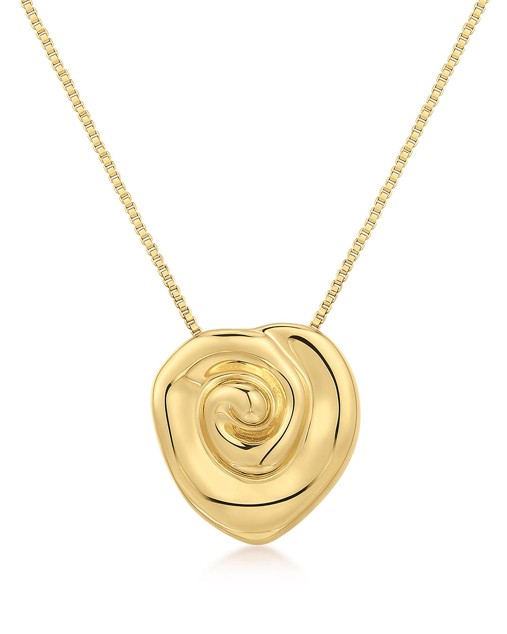 Luv Aj Coquille Swirl Shell Pendant Necklace in Gold Plated