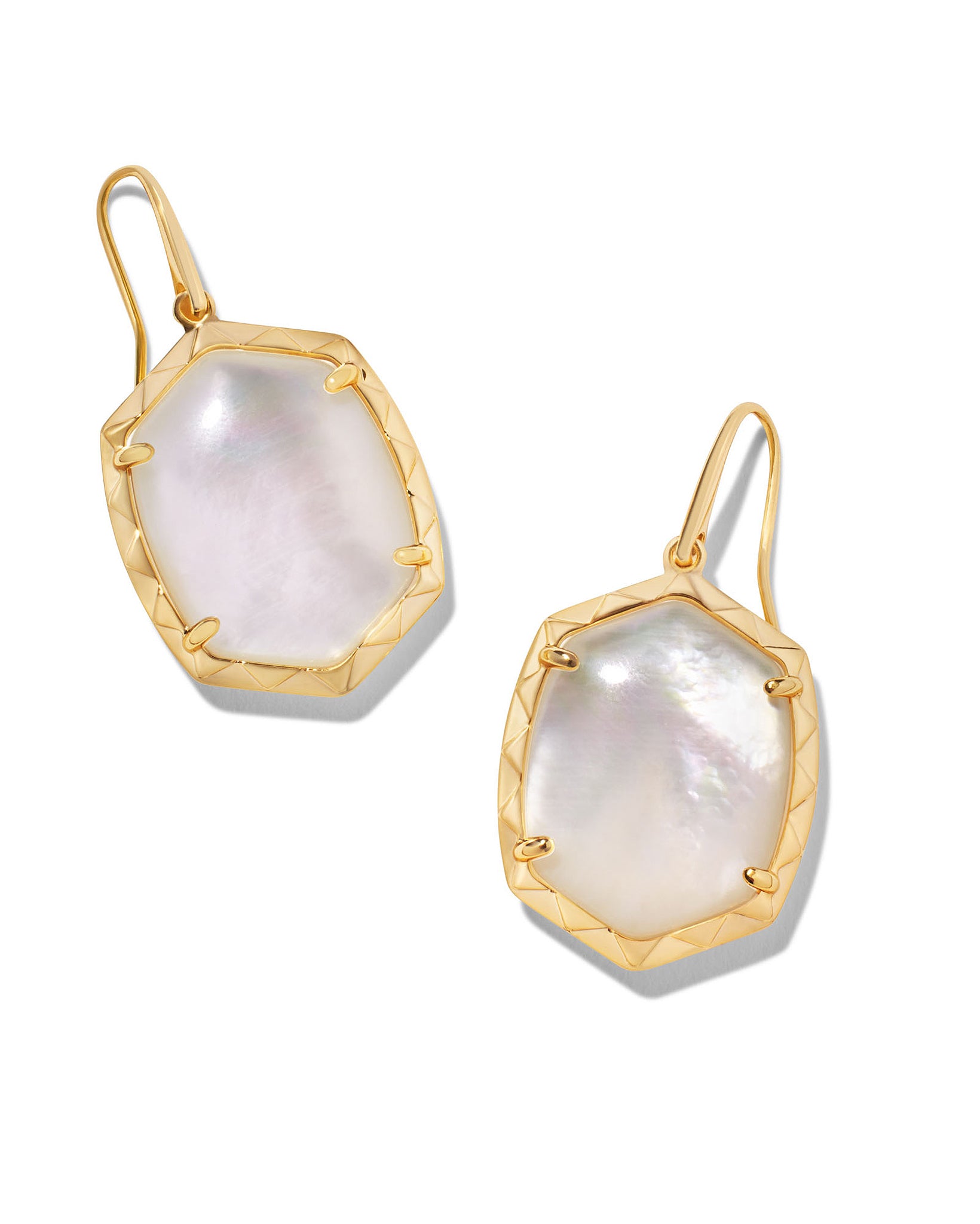 Kendra Scott Daphne Drop Earrings in Ivory Mother of Pearl and Gold