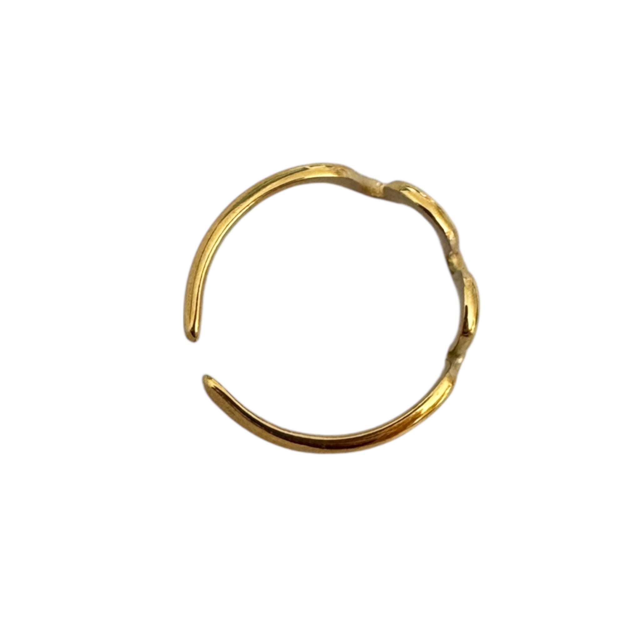 Peter and June Alma Wavy Adjustable Band Ring in Polished 18k Gold Plated