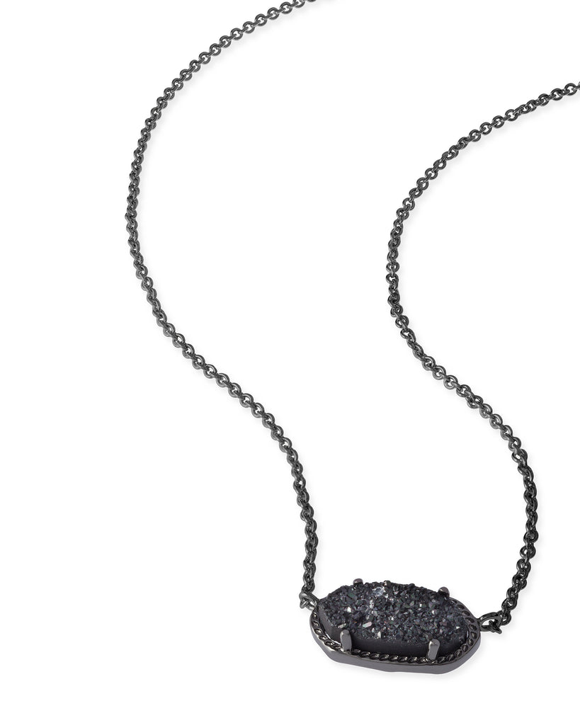 Gunmetal Necklace Black Drusy Necklace Black Drusy Necklace 2025