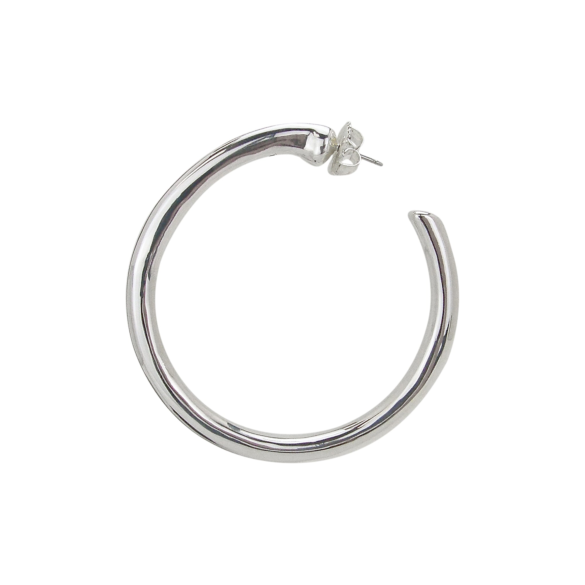 Simon Sebbag 2 Inch Smooth Polished Thick Hoop Earrings in Sterling Silver