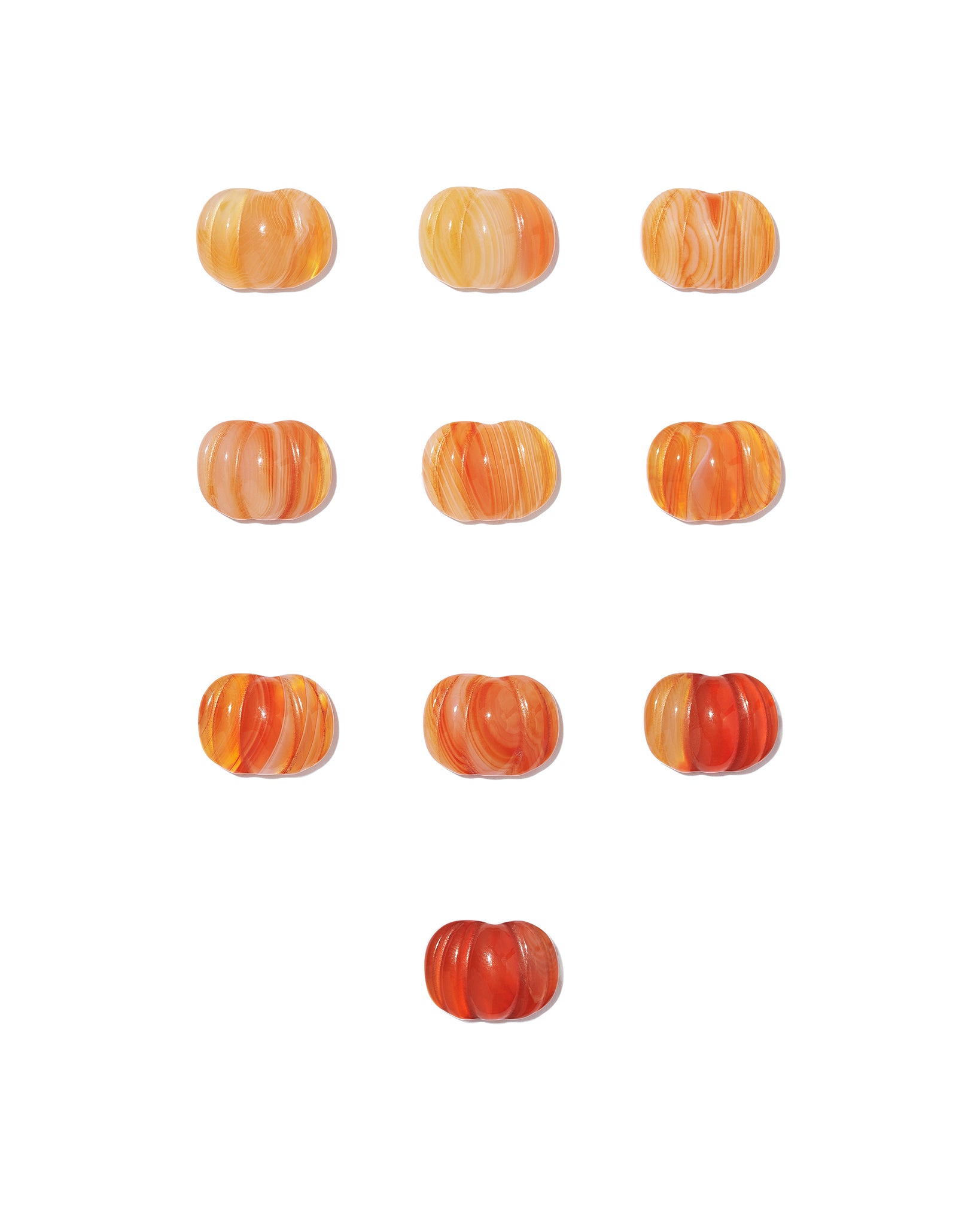 Kendra Scott Pumpkin Short Pendant Necklace in Orange Banded Agate and Rhodium