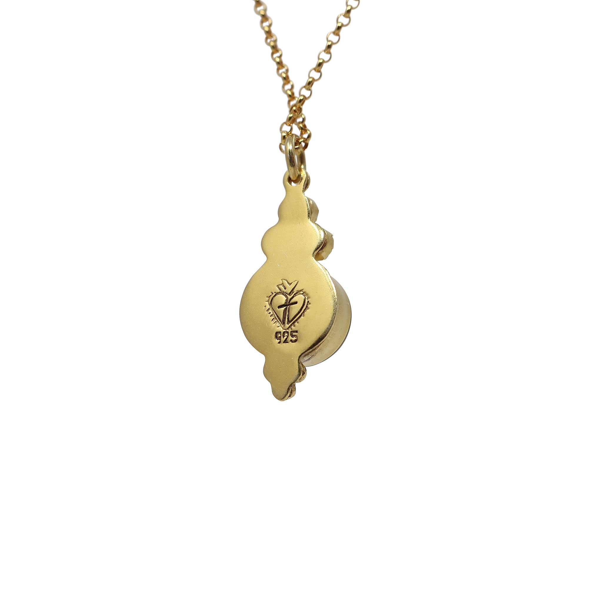 VSA Lucia San Benito Pendant Necklace in Gold Vermeil and Clear Crystal