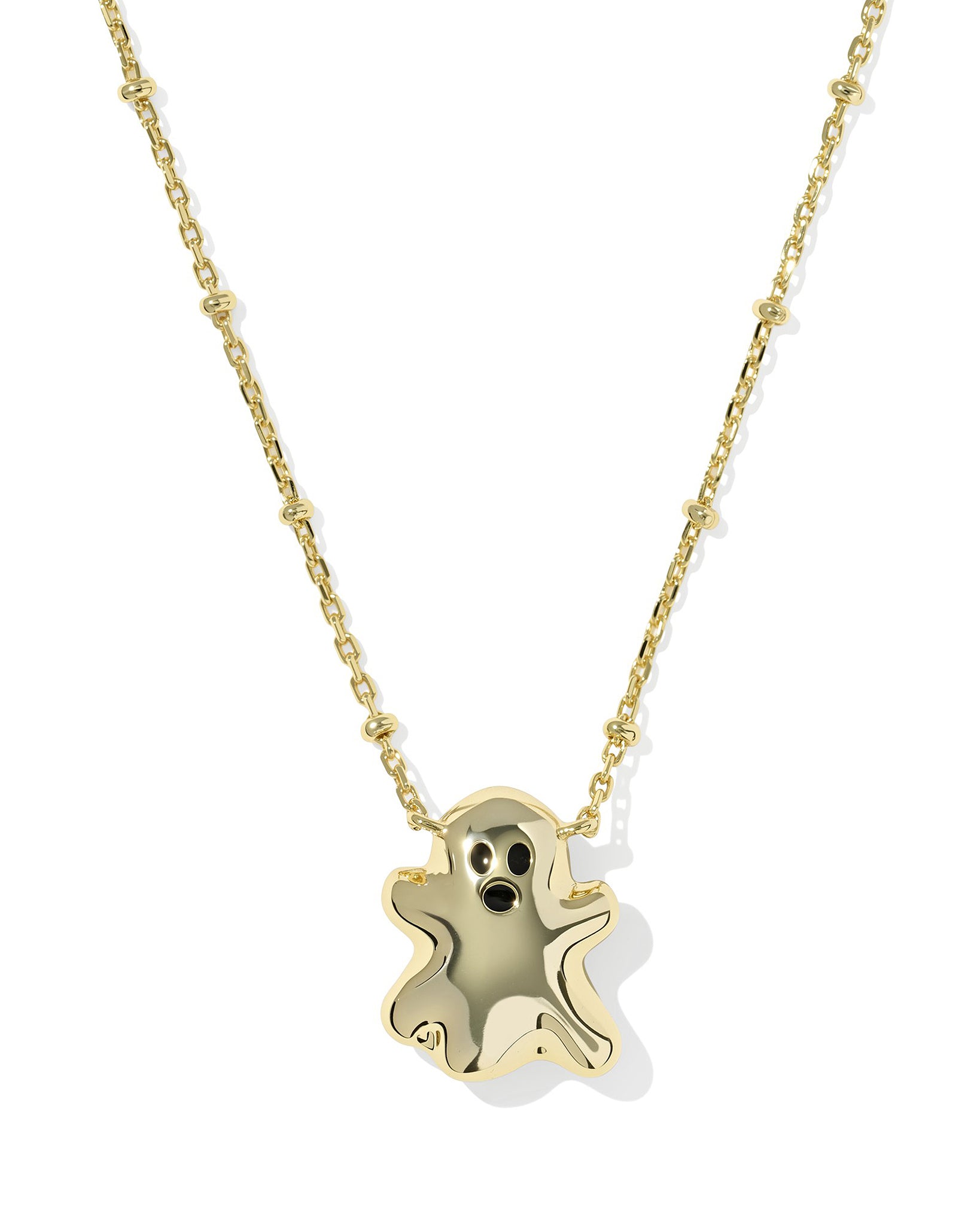 Kendra Scott Ghost Short Pendant Necklace in White Glow in the Dark Glass and Gold