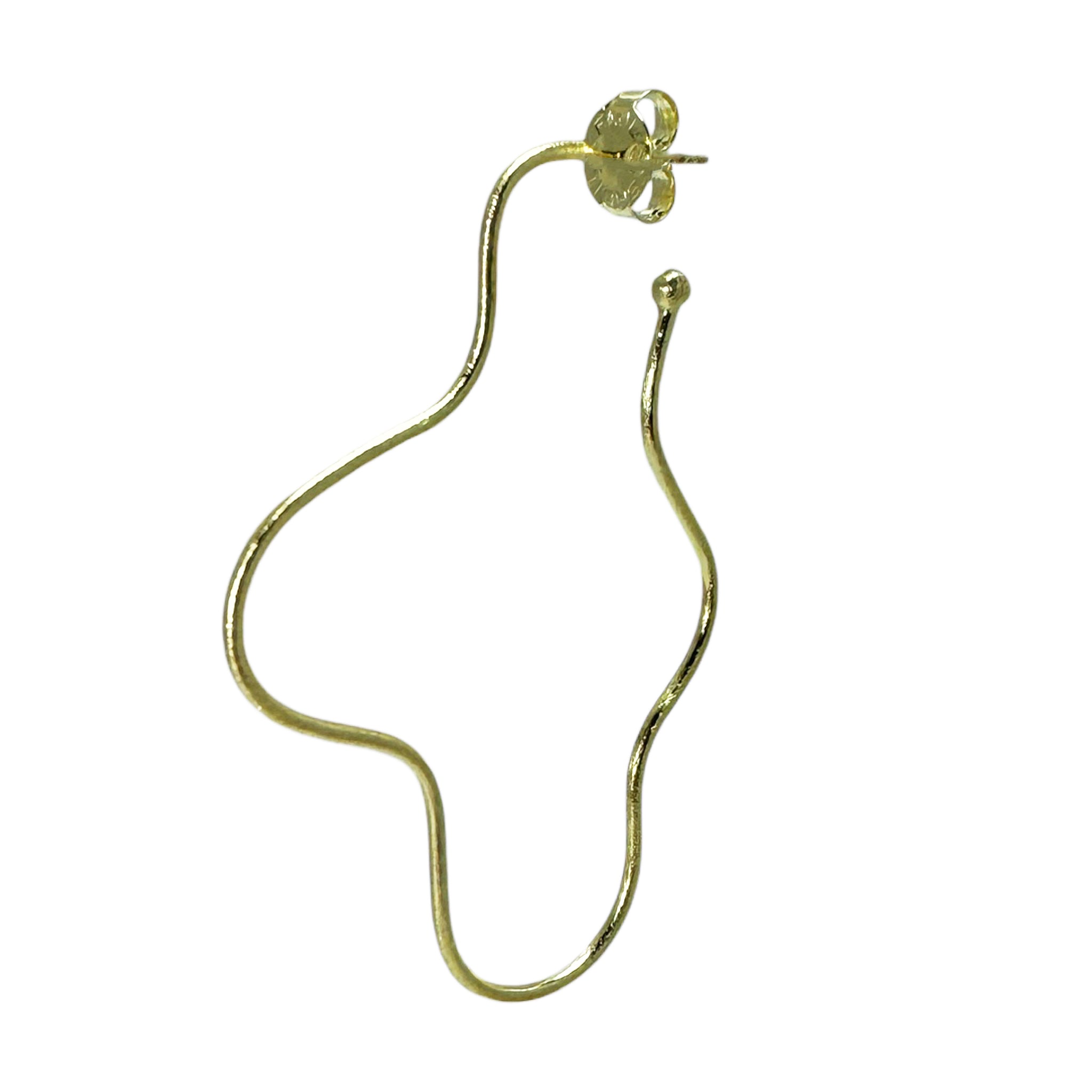 Sheila Fajl Wiggle Wiggle Long Large Hoop Earrings in 18k Brushed Gold Plated