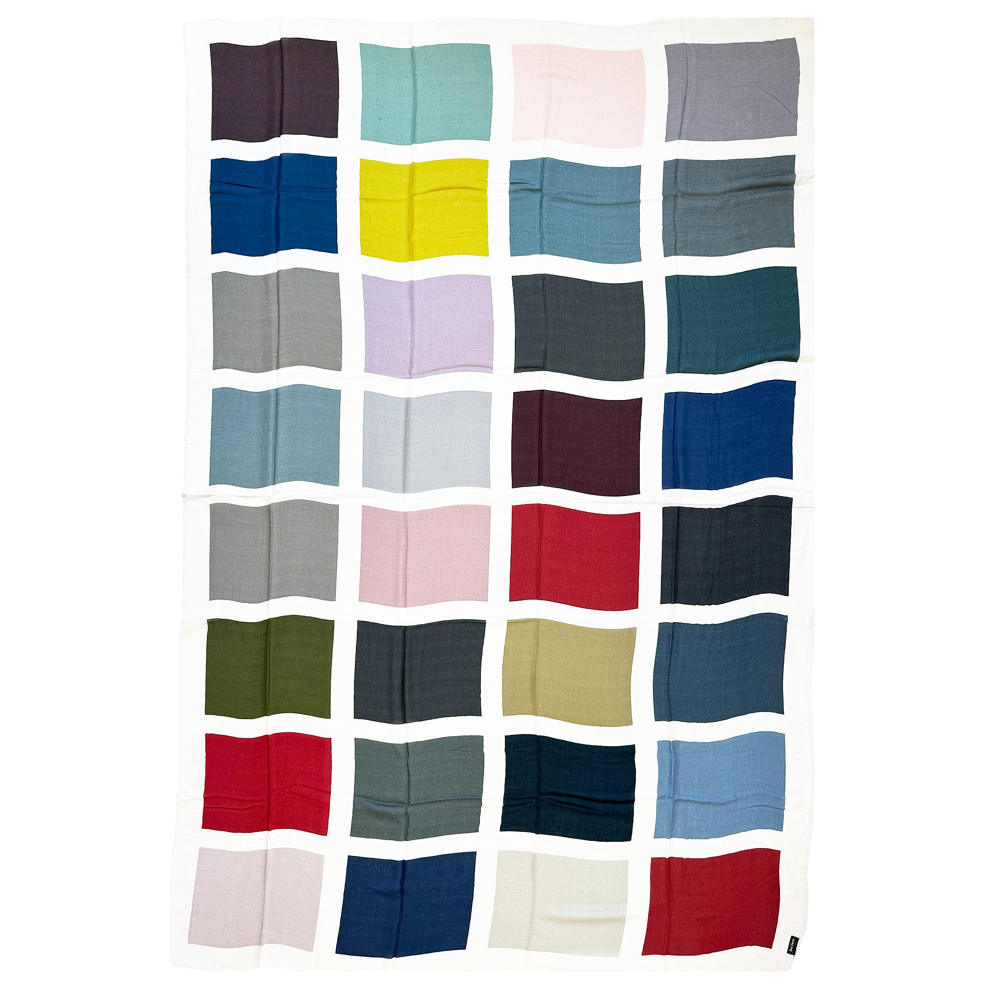 Blue Pacific Italian Collection Color Block Micromodal Silk Scarf in Multicolor