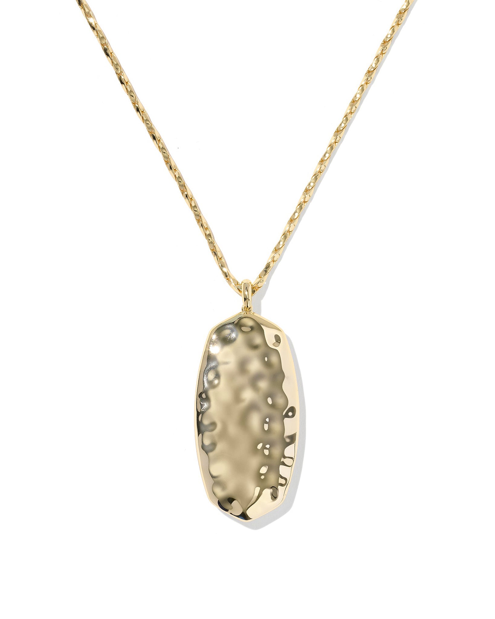 Kendra Scott Danielle Riveted Reversible Long Pendant Necklace in Dark Brown Hawks Eye and Gold Plated