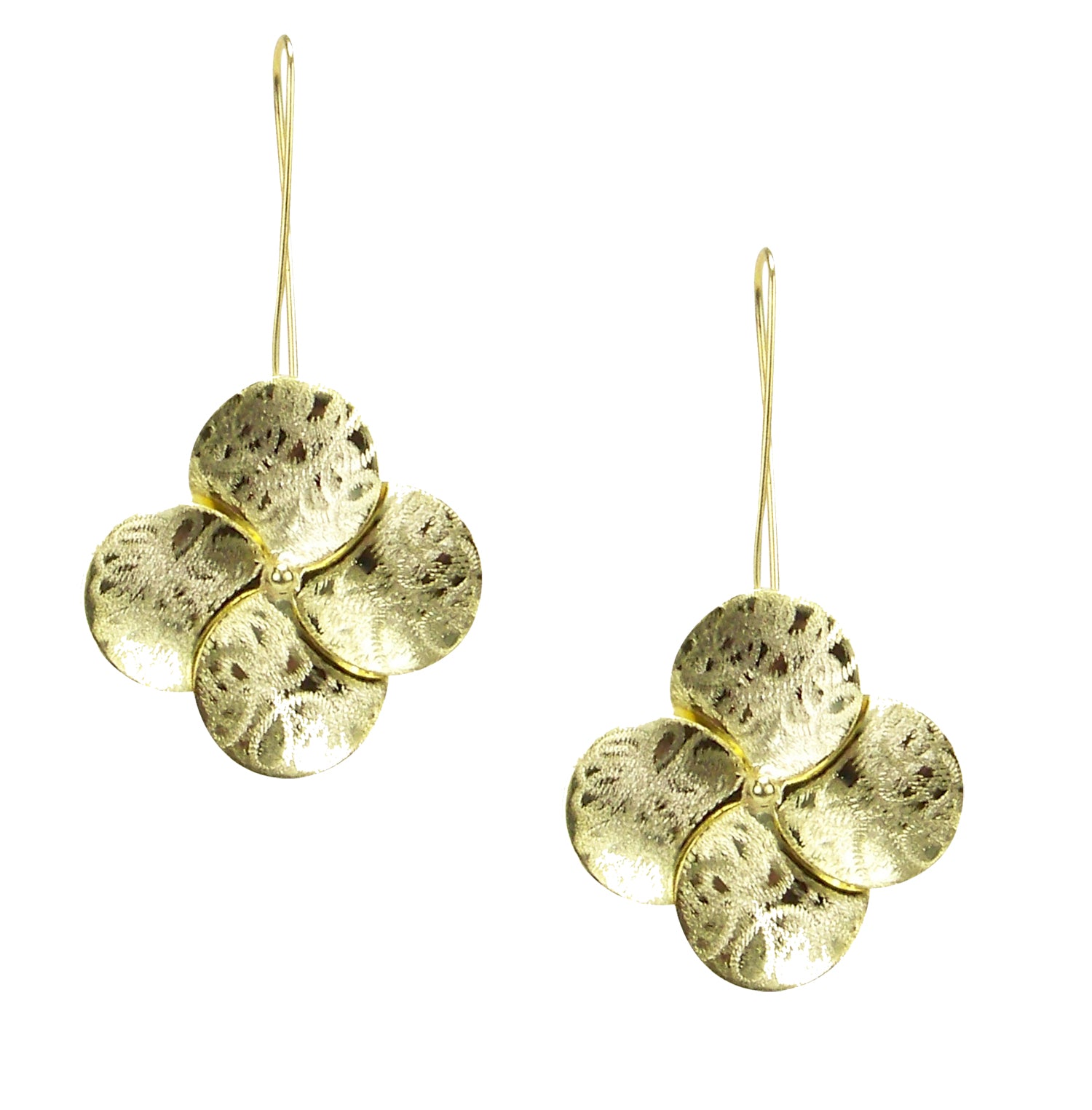 Sheila Fajl Swirl Flower Drop Earrings in 18k Brushed Gold Plated