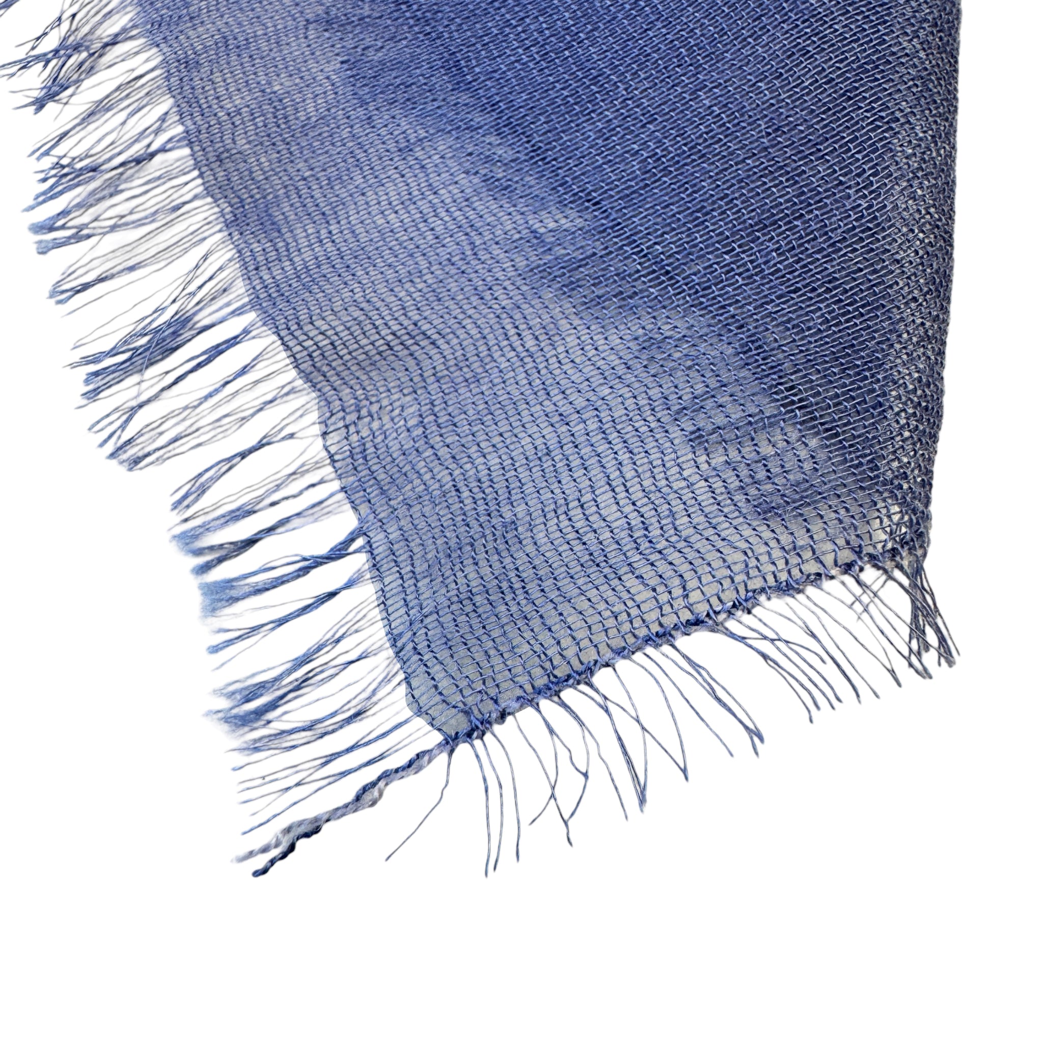 Blue Pacific Dream Cashmere and Silk Scarf in Denim and Sage 47 x 37