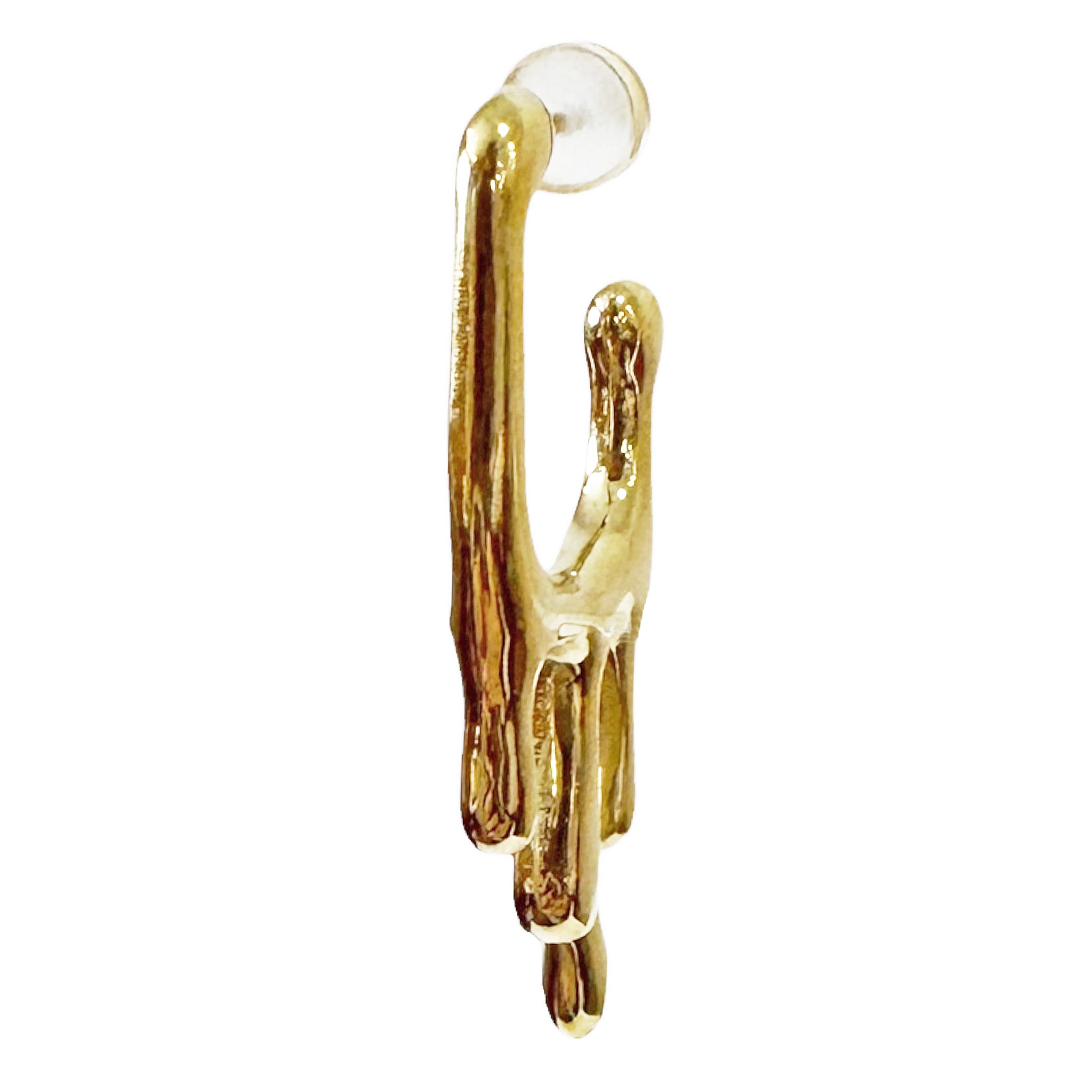 Peter and June Drip Drop Hoop Earrings in Polished 18k Gold Plated