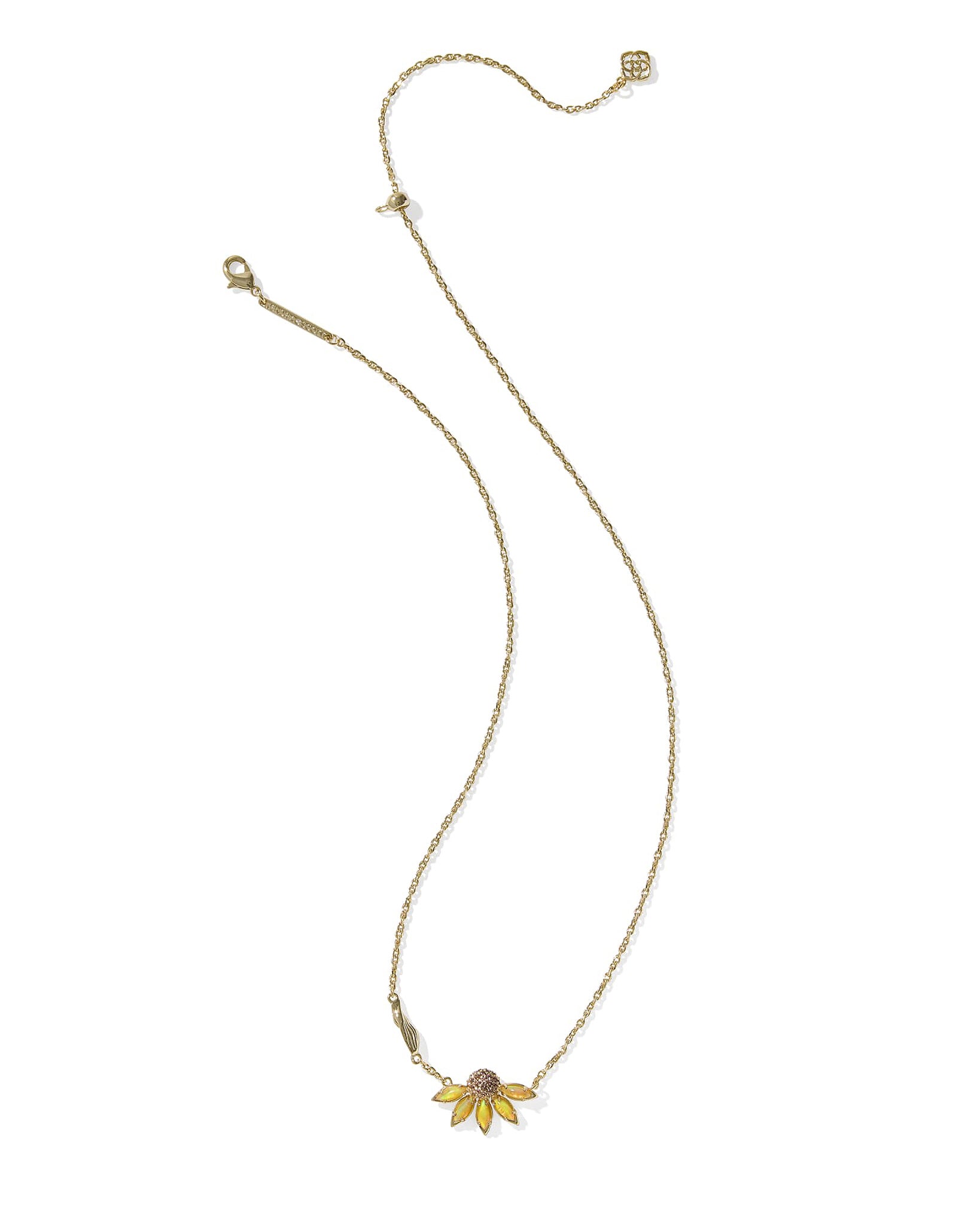 Kendra Scott Anya Flower Short Pendant Necklace in Yellow Mix and Gold Plated