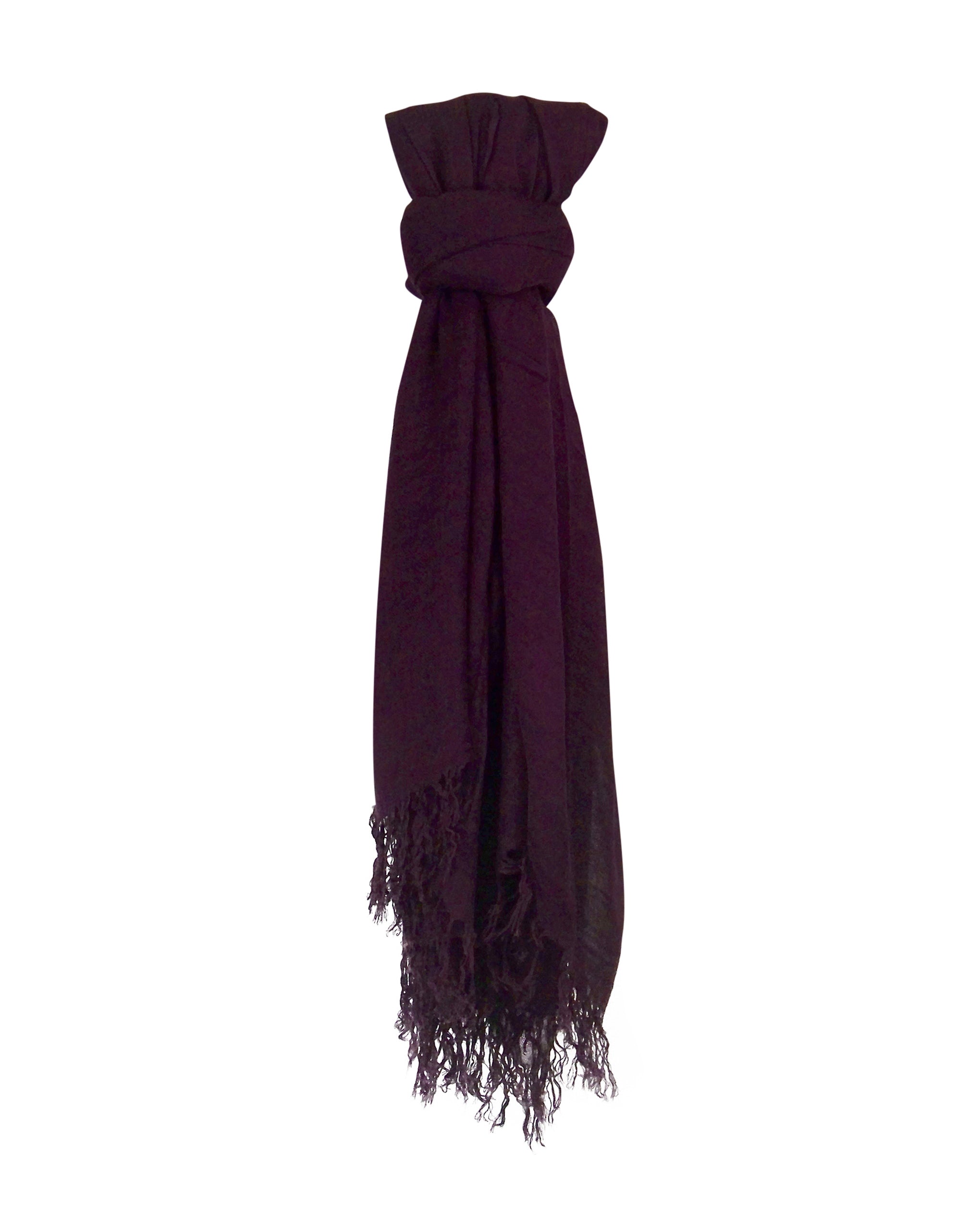 Blue Pacific Tissue Modal and Cashmere Scarf in Dark Purple Fig