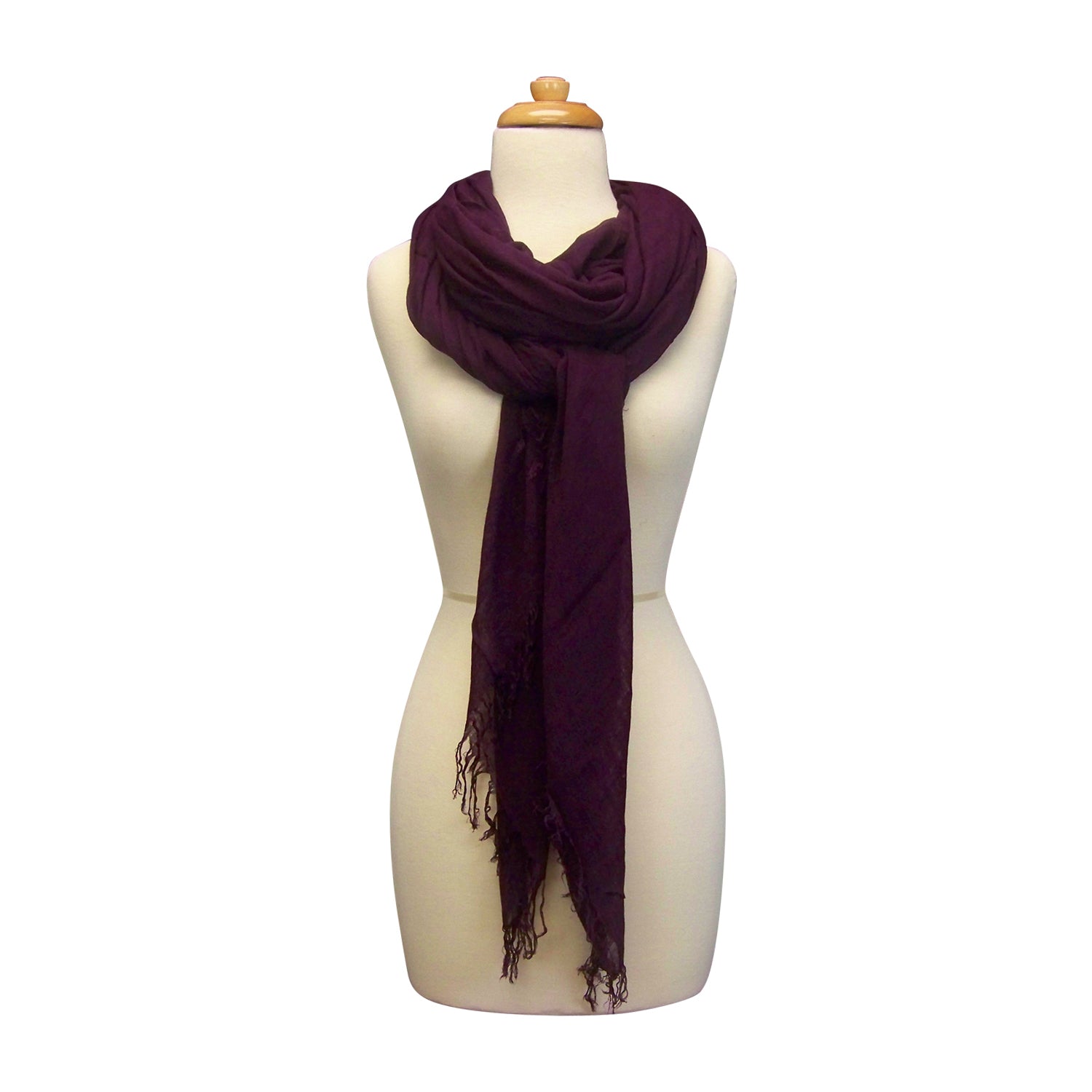 Blue Pacific Tissue Modal and Cashmere Scarf in Dark Purple Fig