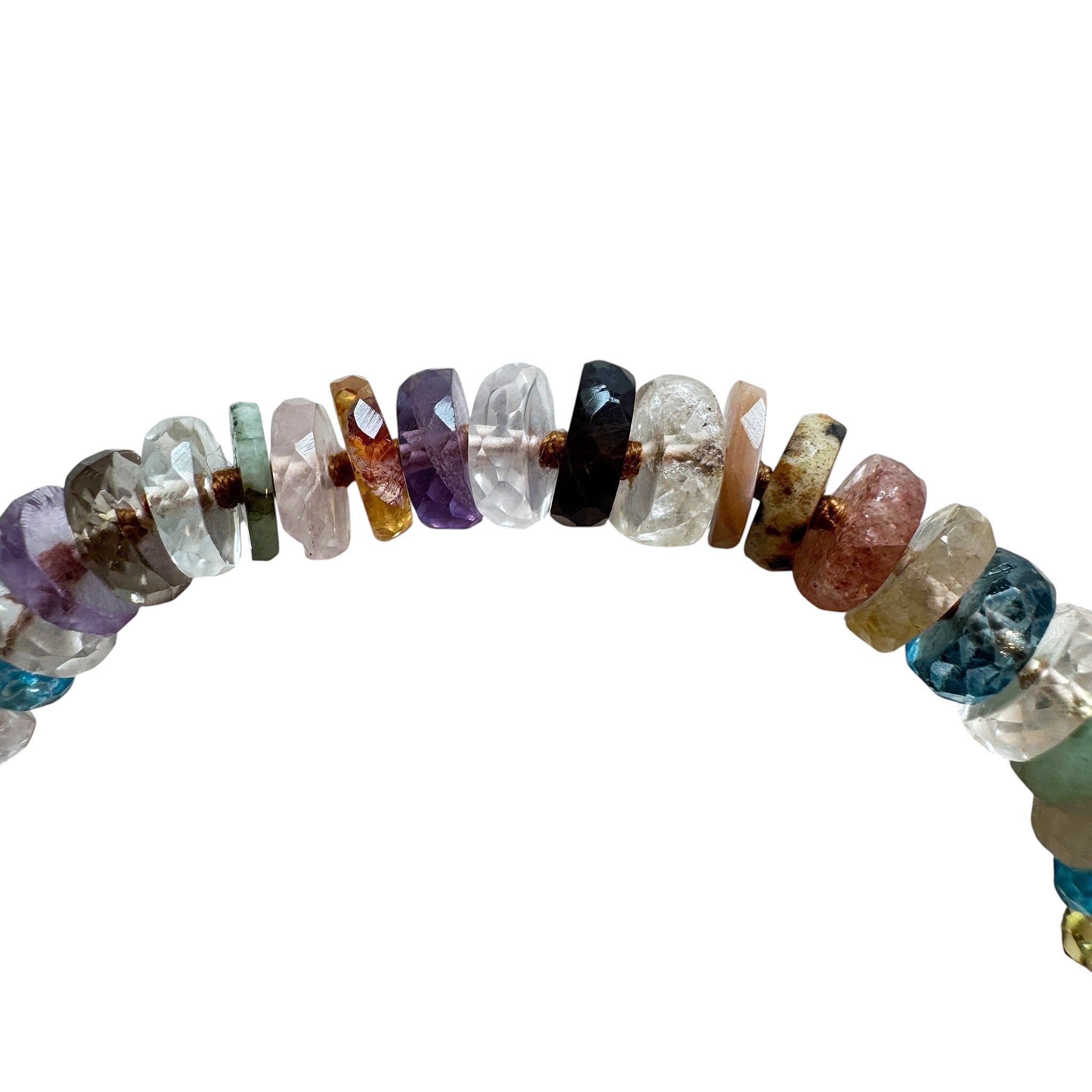Chan Luu Chain Semi Precious Stone Bracelet in Multi Color and 18k Gold Vermeil