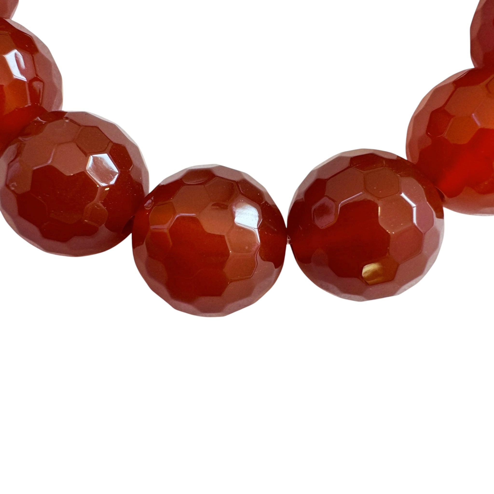 Chan Luu Large Stone Stretch Bracelet in Faceted Carnelian and 18k Gold Vermeil