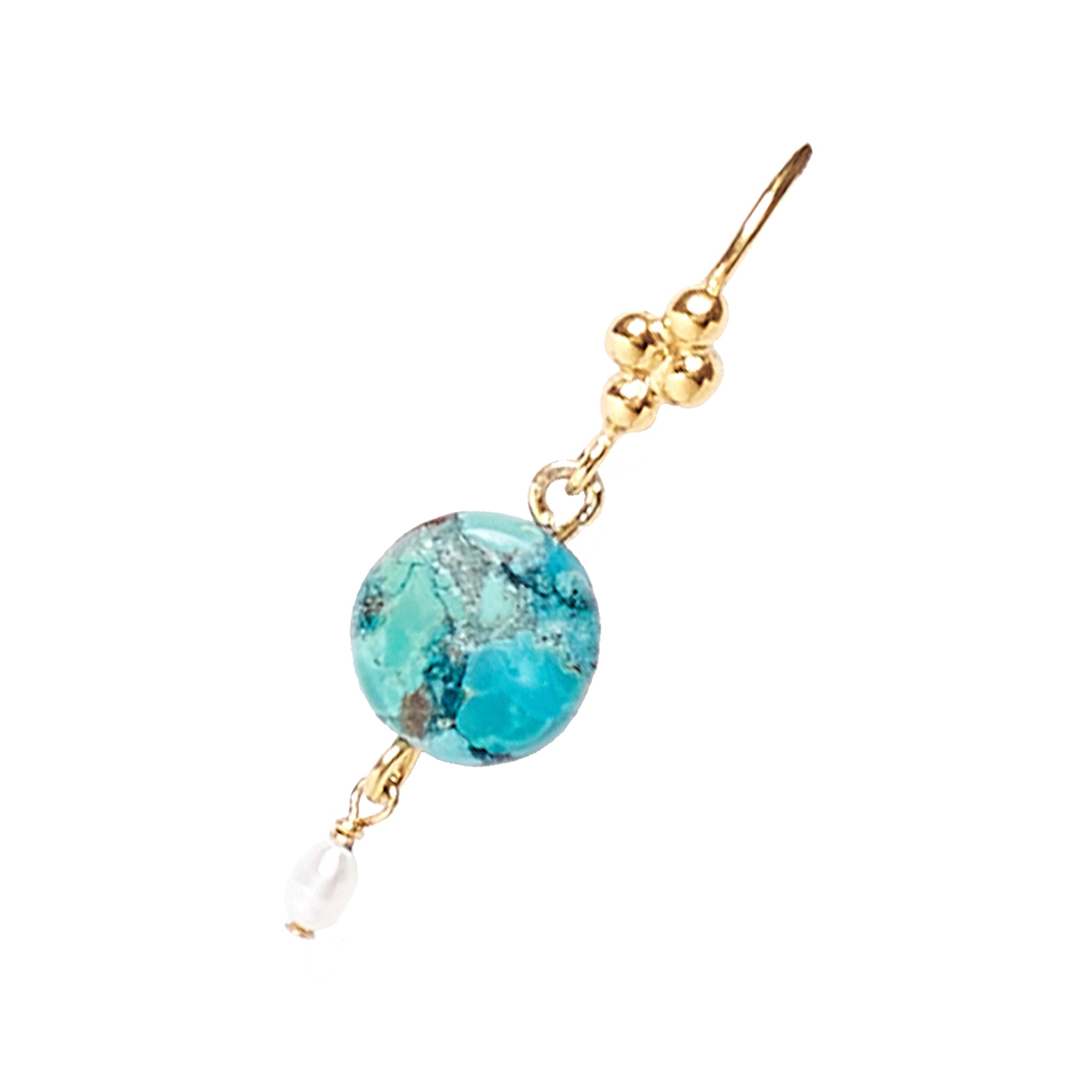 Chan Luu Petite Dangle Thick Circle Charm Earrings in Turquoise and 18k Gold Vermeil