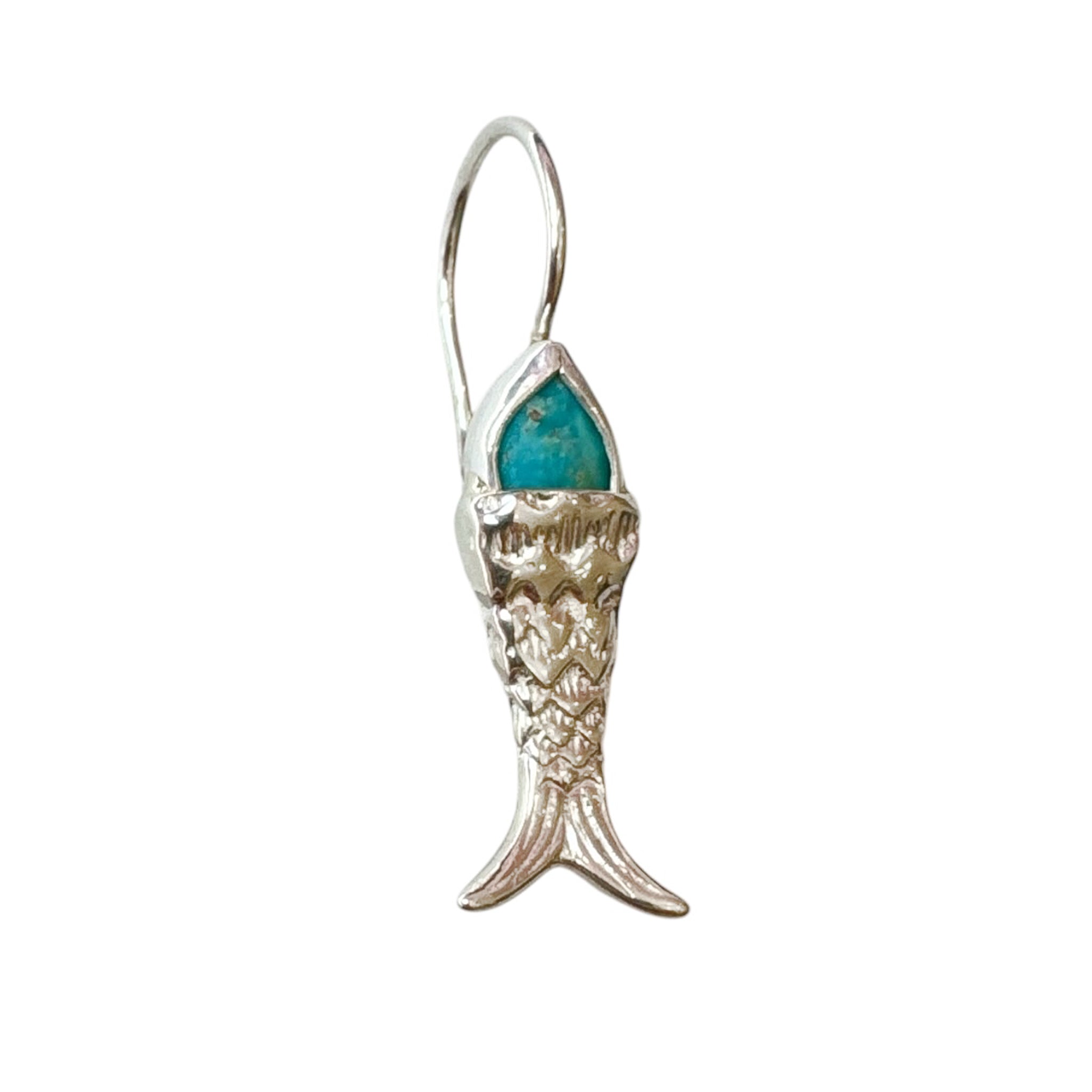 Chan Luu Fish Drop Dangle Earrings in Turquoise and Sterling Silver