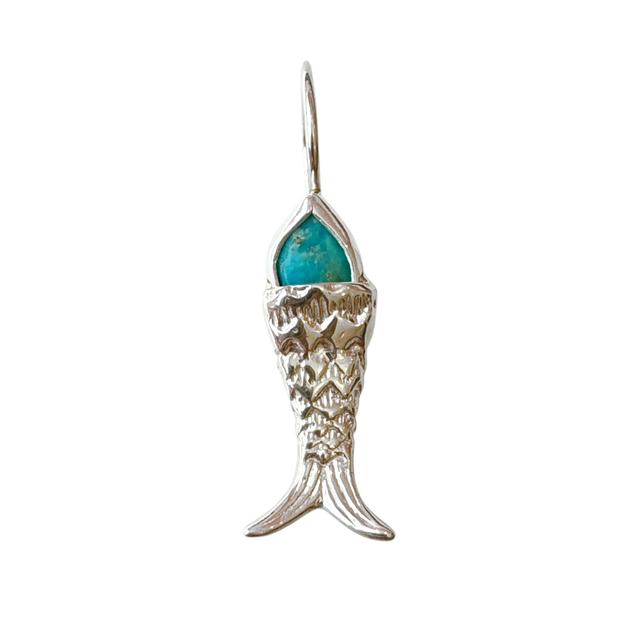 Chan Luu Fish Drop Dangle Earrings in Turquoise and Sterling Silver