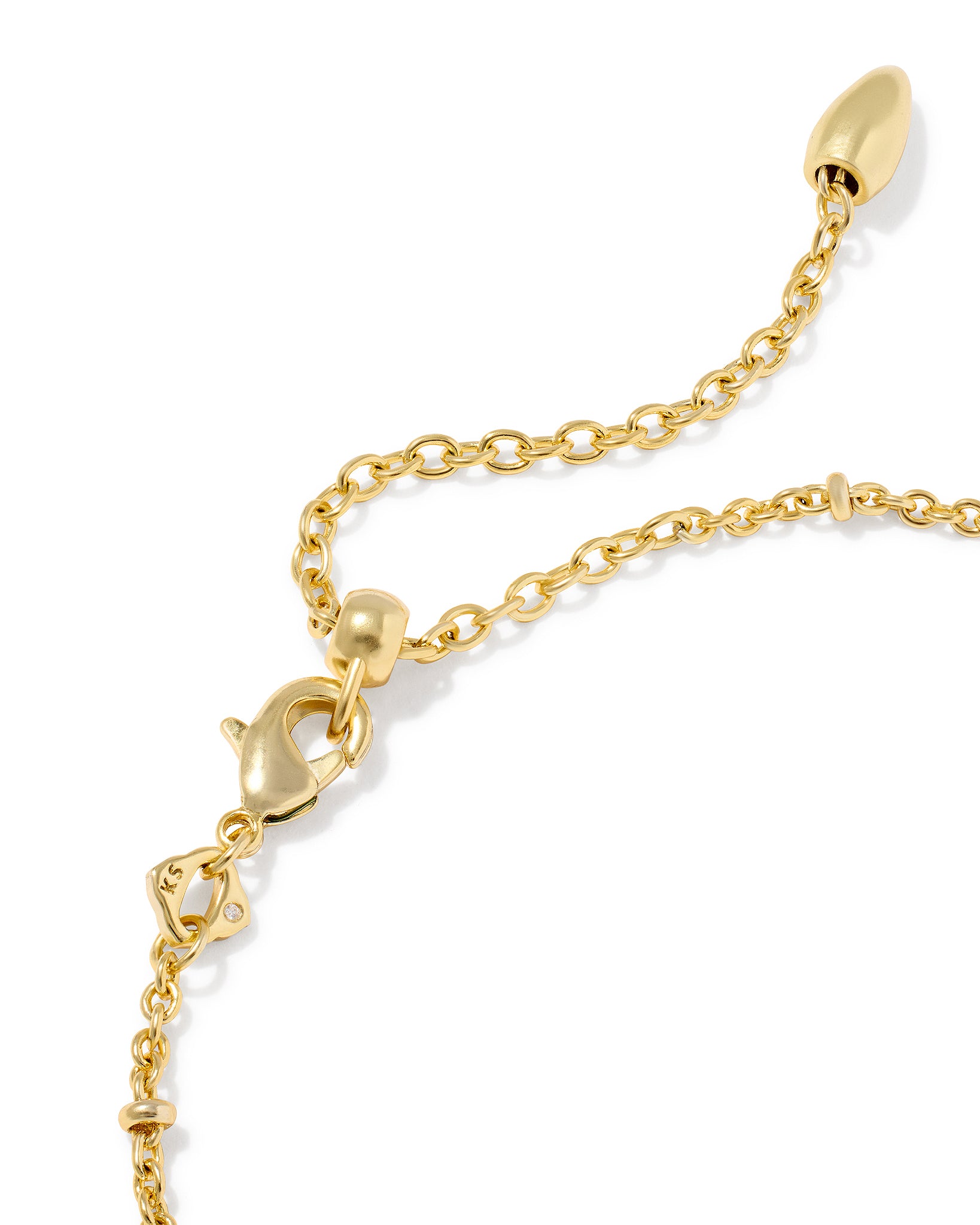 Kendra Scott Tiger Striped Elaina Oval Delicate Chain Bracelet in Dark Brown Hawks Eye and Gold Plated